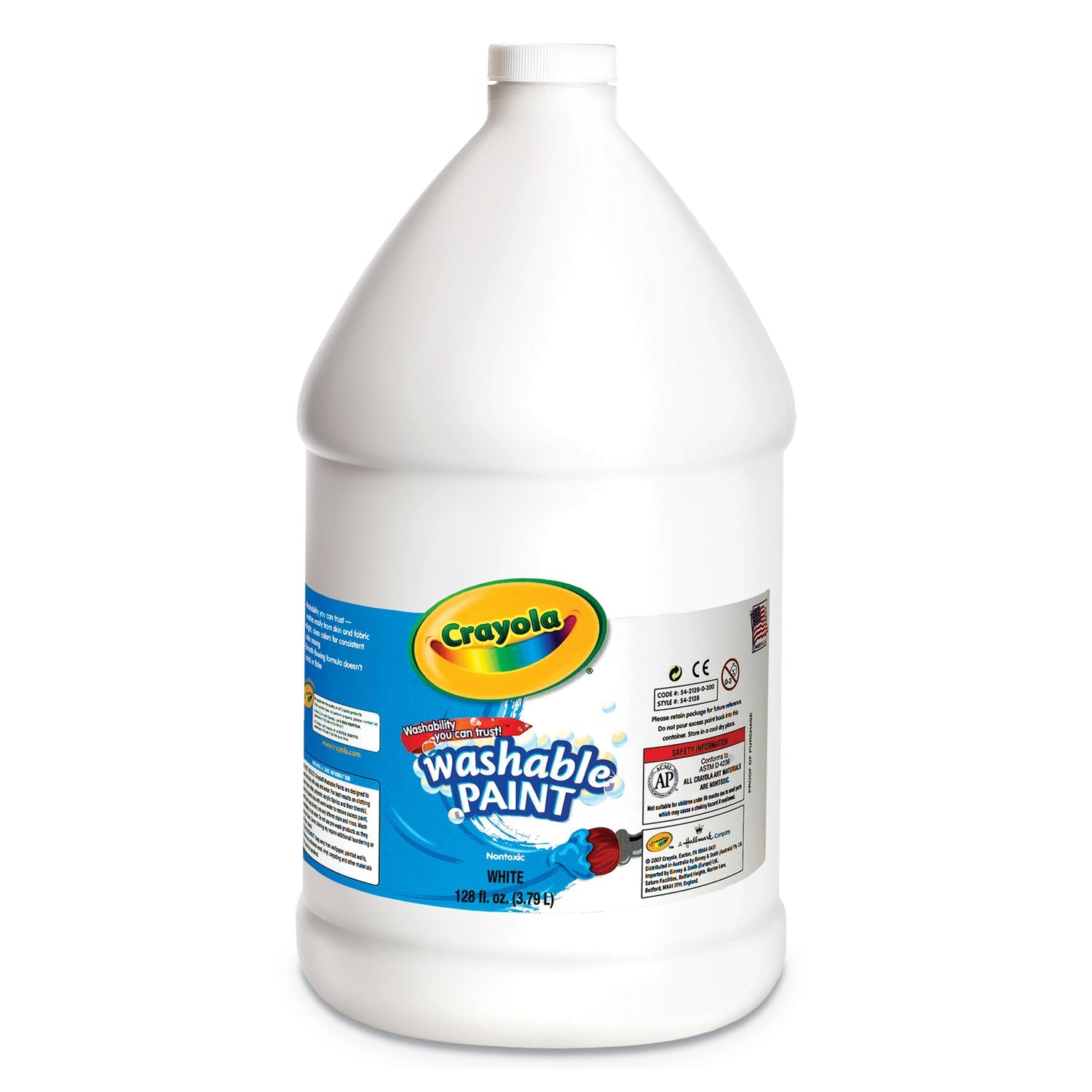 Crayola® Washable Paint, White, 1 Gal Bottle