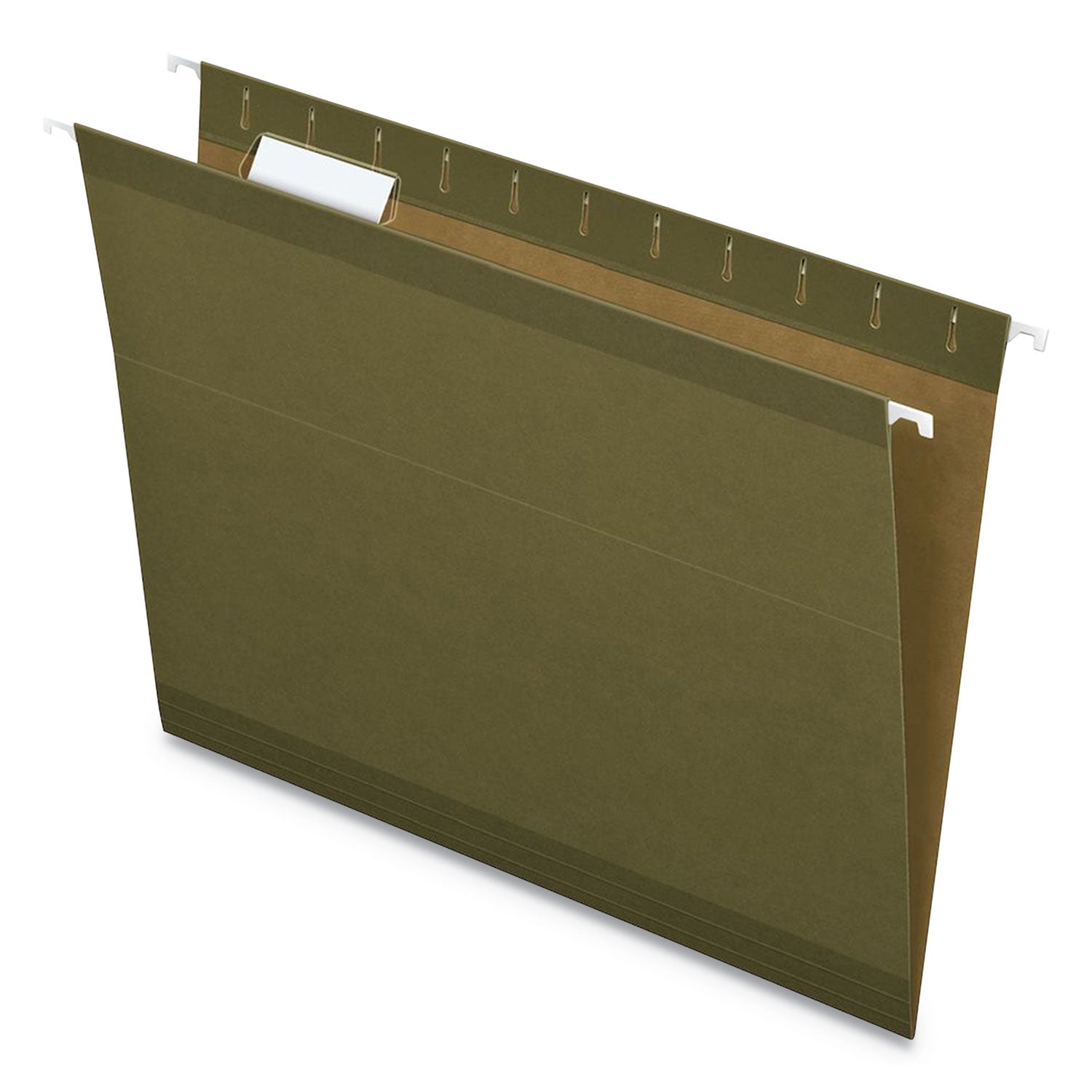 Pendaflex® Earthwise by Pendaflex 100% Recycled Colored Hanging File Folders, Printable Inserts, Letter Size, 1/5-Cut Tabs, Green, 25/BX