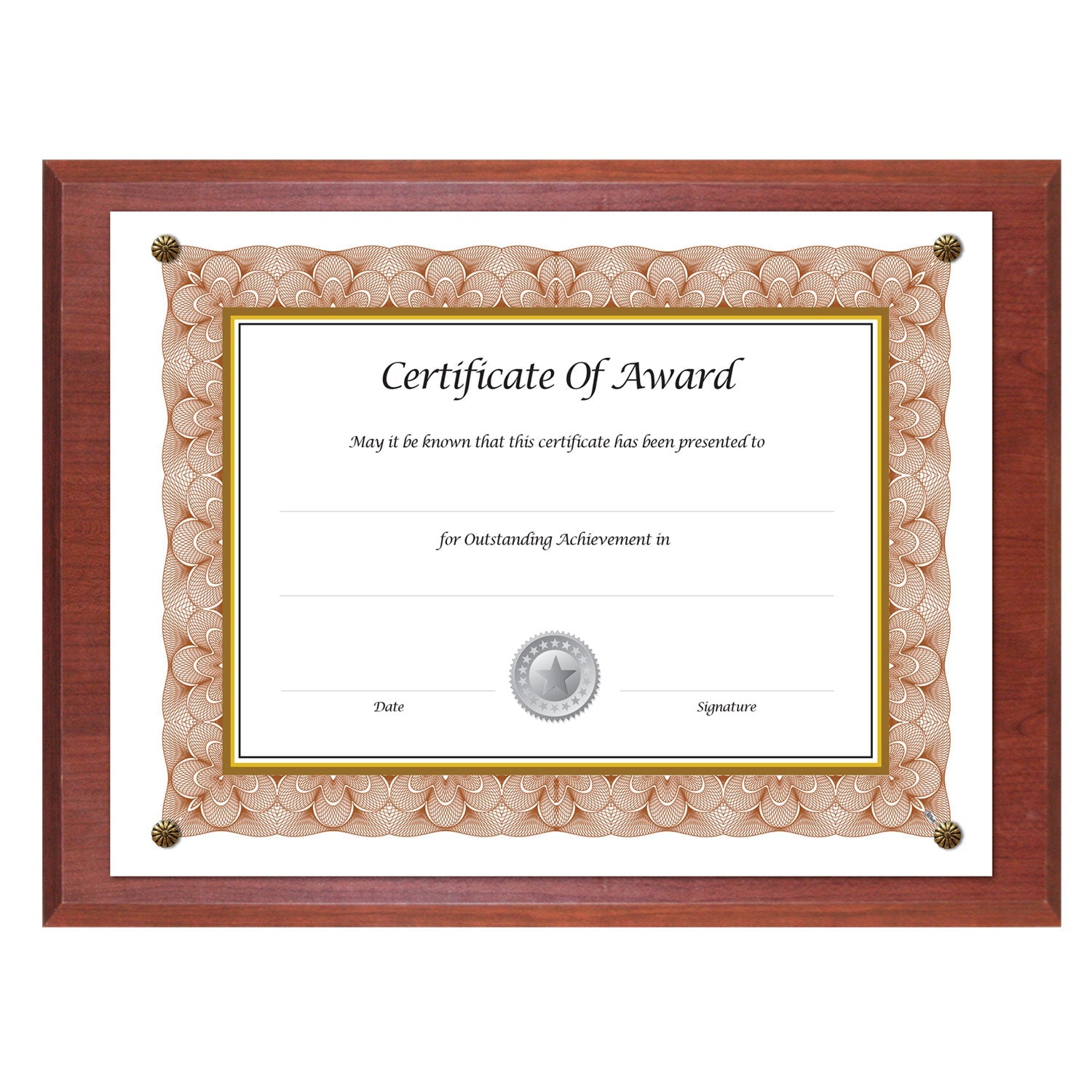 Award-A-Plaque Document Holder | 10.5x13, Mahogany