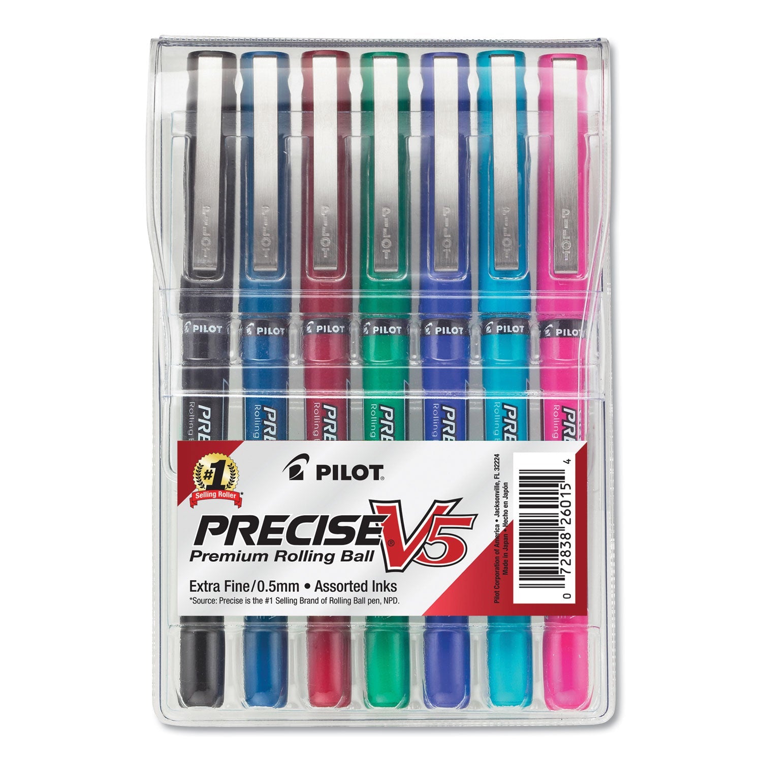 Precise V5 Rollerball Pen | Assorted, 7/Pack, Pilot®