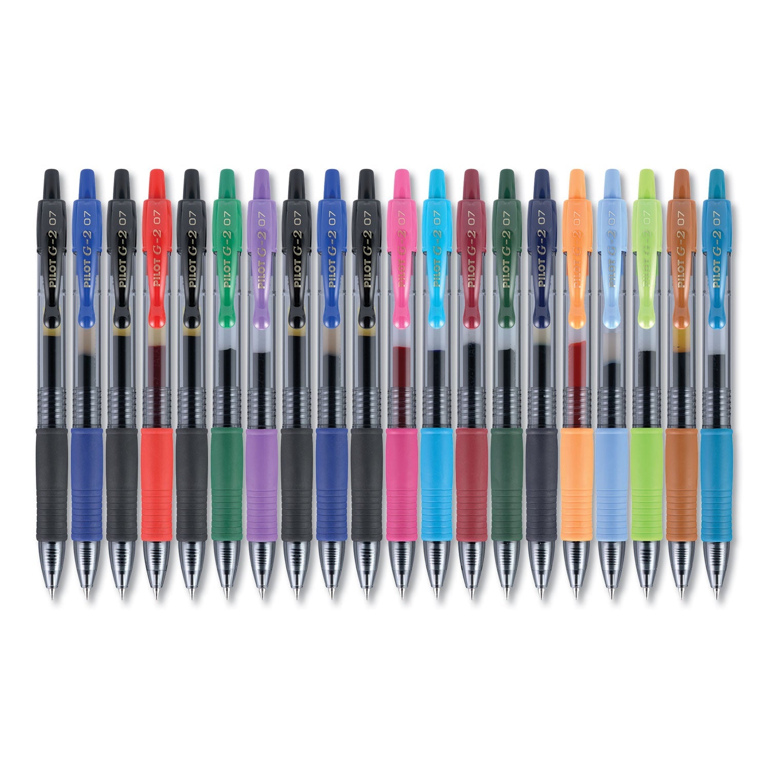 Pilot® G2 Premium Gel Pen Convenience Pack, Retractable, Fine 0.7 mm, Assorted Ink and Barrel Colors, 20/Pack