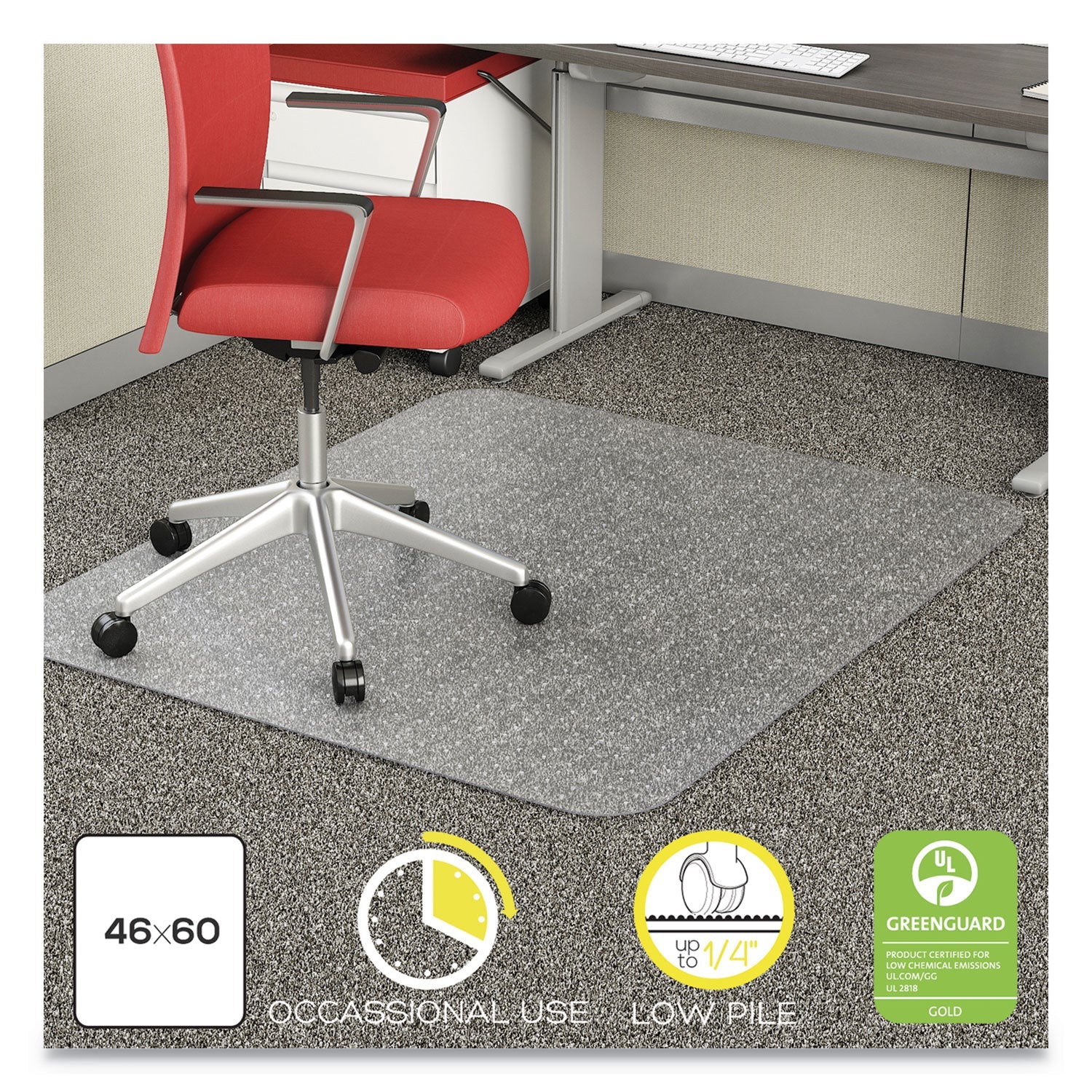 Economat Chair Mat | Low Pile Carpet 46 X 60