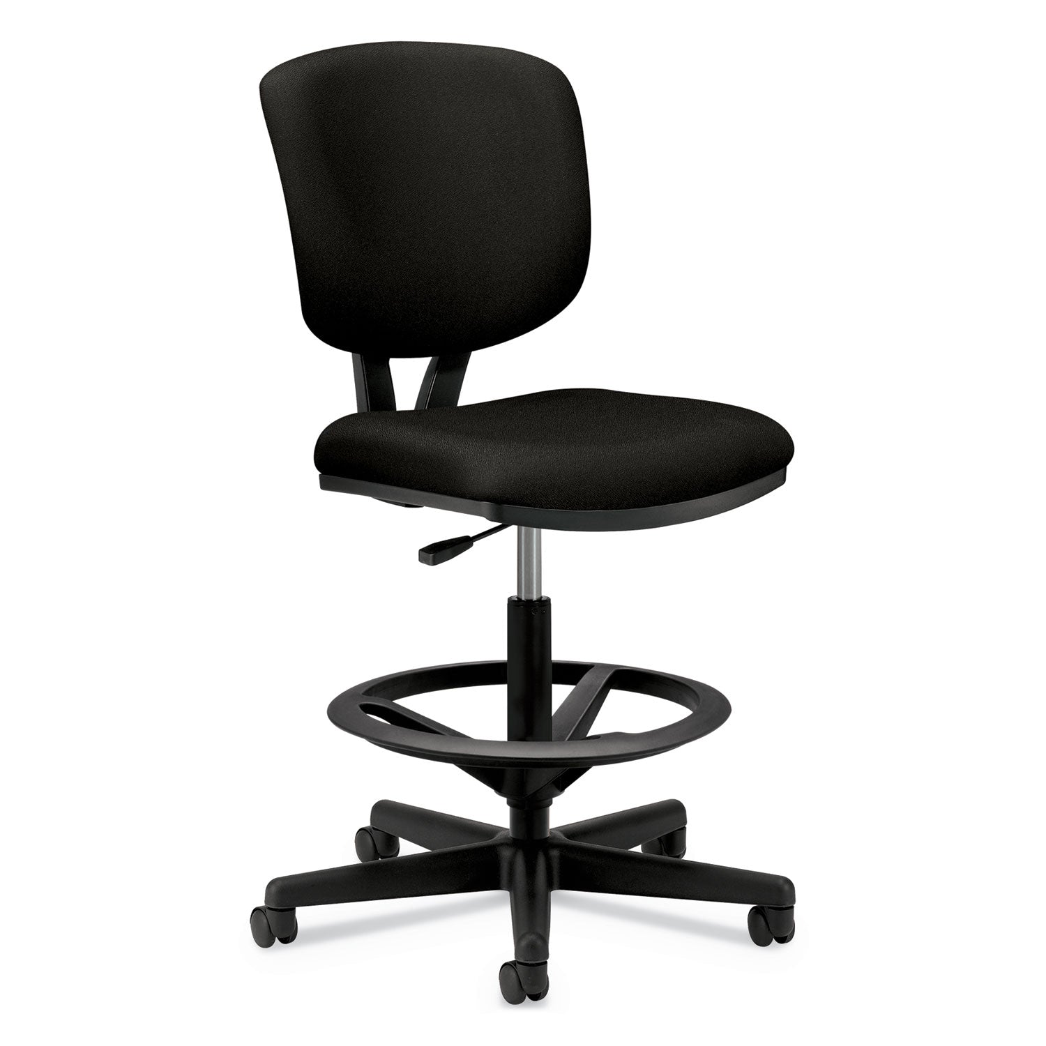 HON® Volt Series Adjustable Task Stool, Supports Up To 275 Lb, 22.88" To 32.38" Seat Height, Black