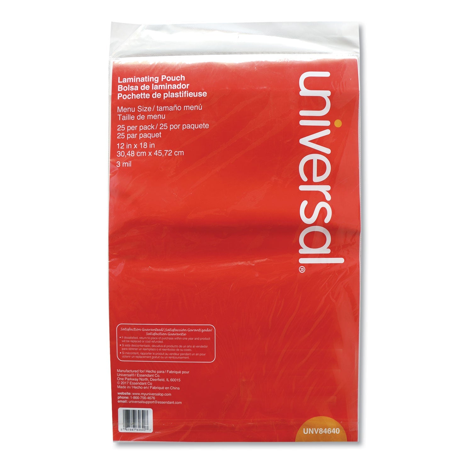 Universal® Laminating Pouches, 3 Mil, 18" X 12", Gloss Clear, 25/pack - Bloom Skins