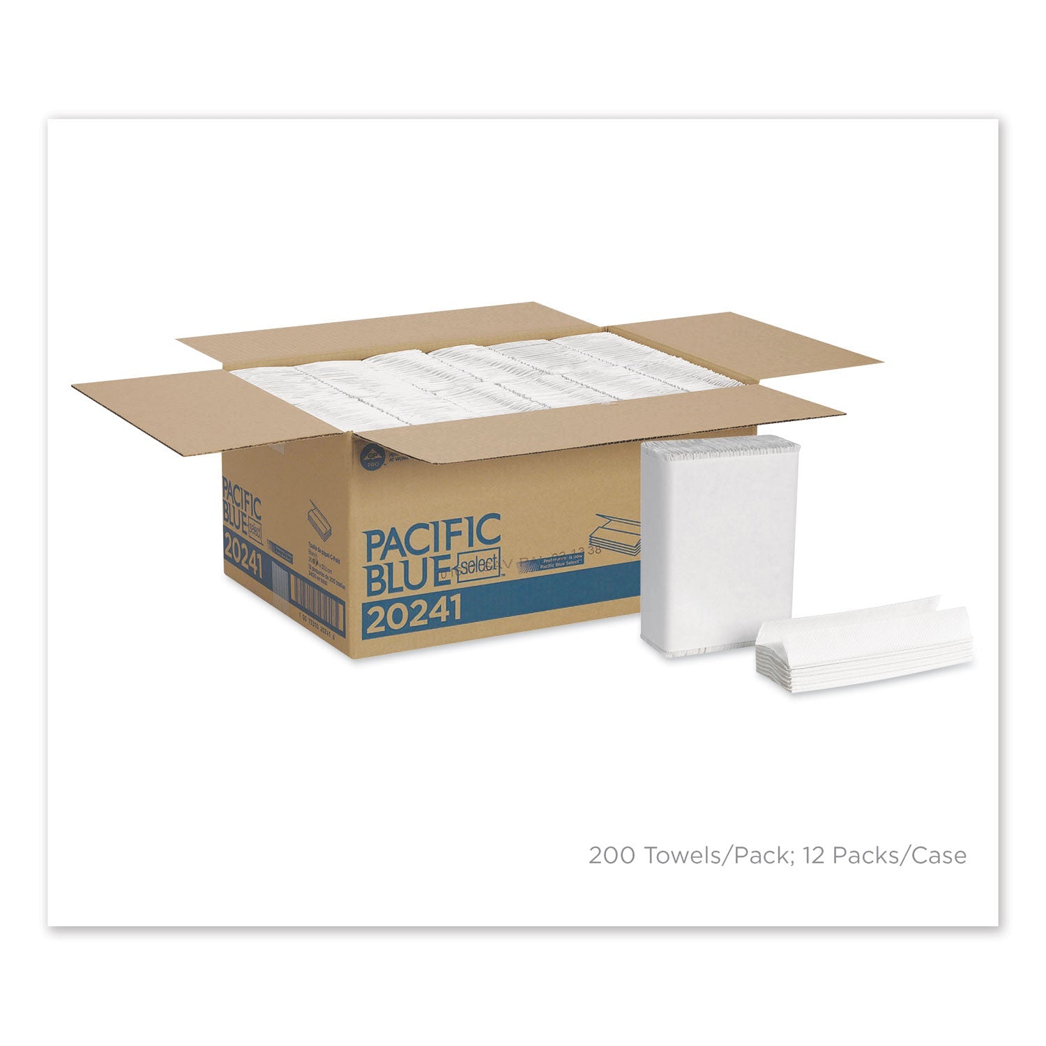 Georgia Pacific® Professional Pacific Blue Select C-Fold Paper Towel, 1-Ply, 10.1 x 10.1, White, 200/Pack, 12 Packs/Carton