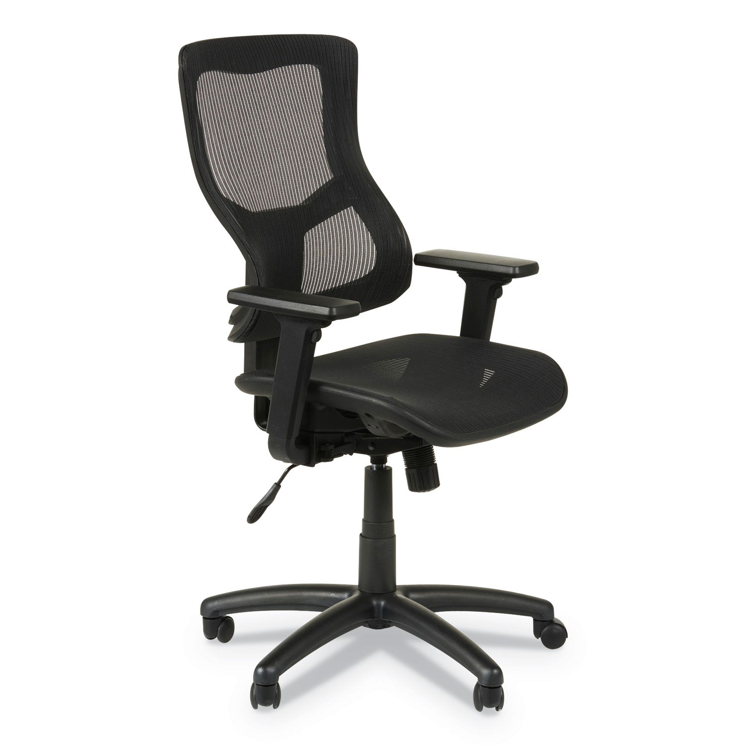 Alera® Alera Elusion II Series Suspension Mesh Mid-Back Synchro Seat Slide Chair, Supports 275 lb, 16.34" to 20.35" Seat, Black