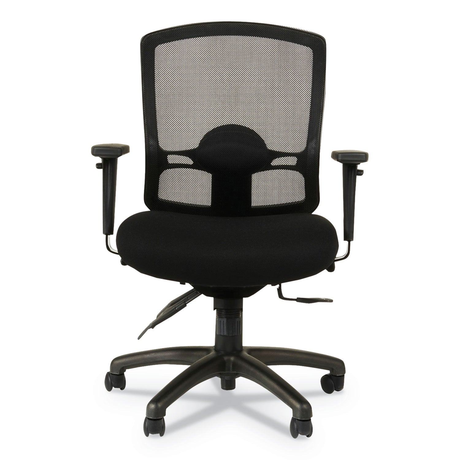 Alera® Alera Etros Series Mesh Mid-Back Petite Multifunction Chair, Supports Up To 275 Lb, 17.16" To 20.86" Seat Height, Black
