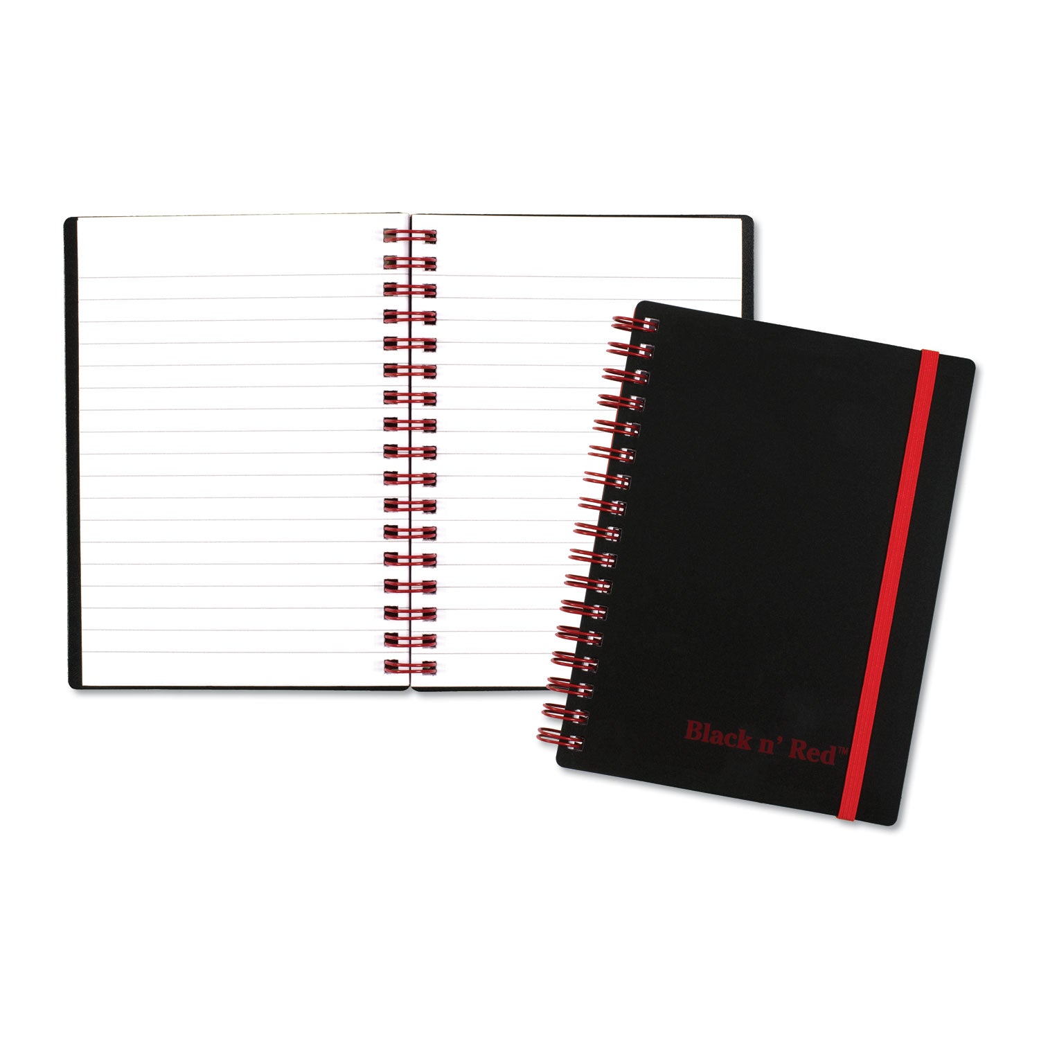 Black n' Red™ Flexible Cover Twinwire Notebooks, SCRIBZEE Compatible, 1-Subject, Wide/Legal Rule, Black Cover, (70) 5.88 x 4.13 Sheets