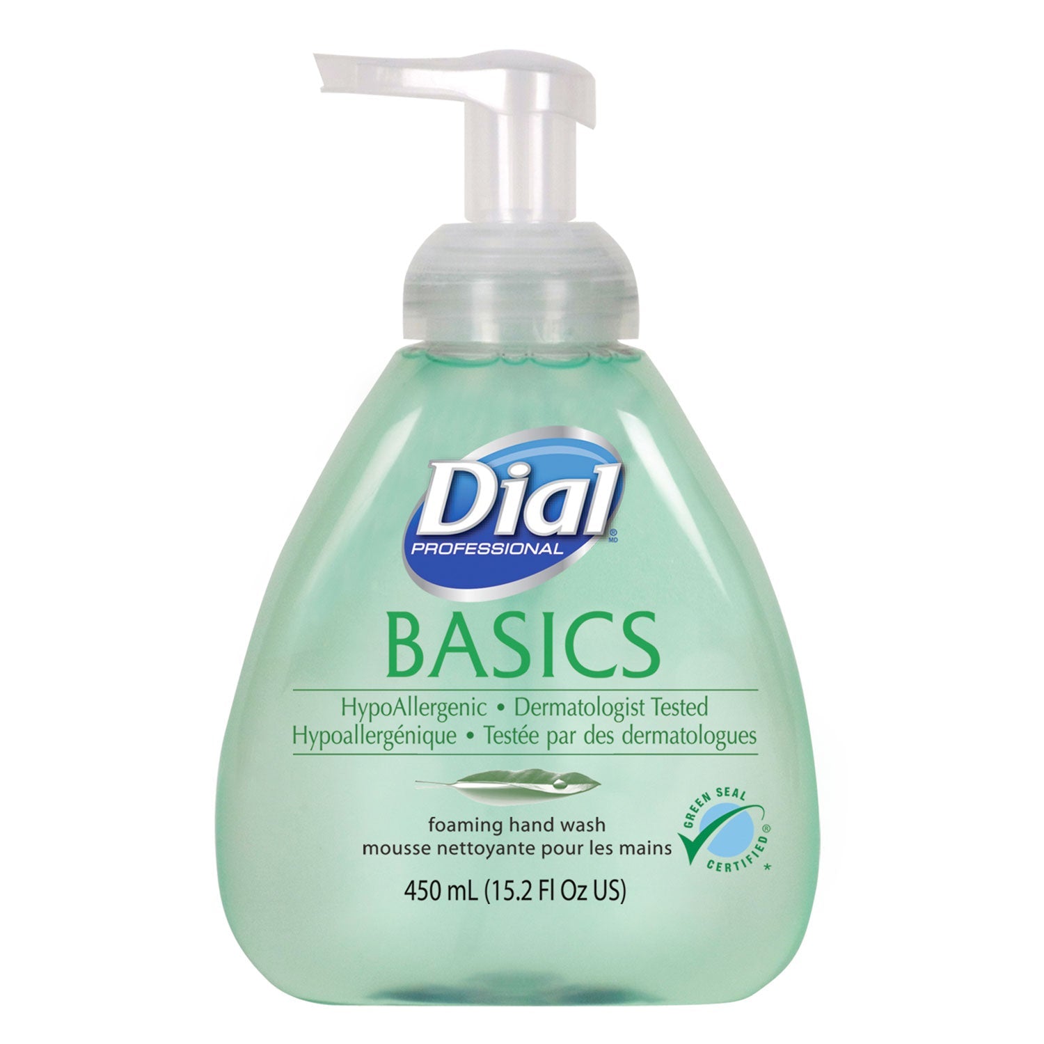Dial® Professional Basics Hypoallergenic Foaming Hand Wash, Honeysuckle Scent, 15.2 oz, 4/Carton