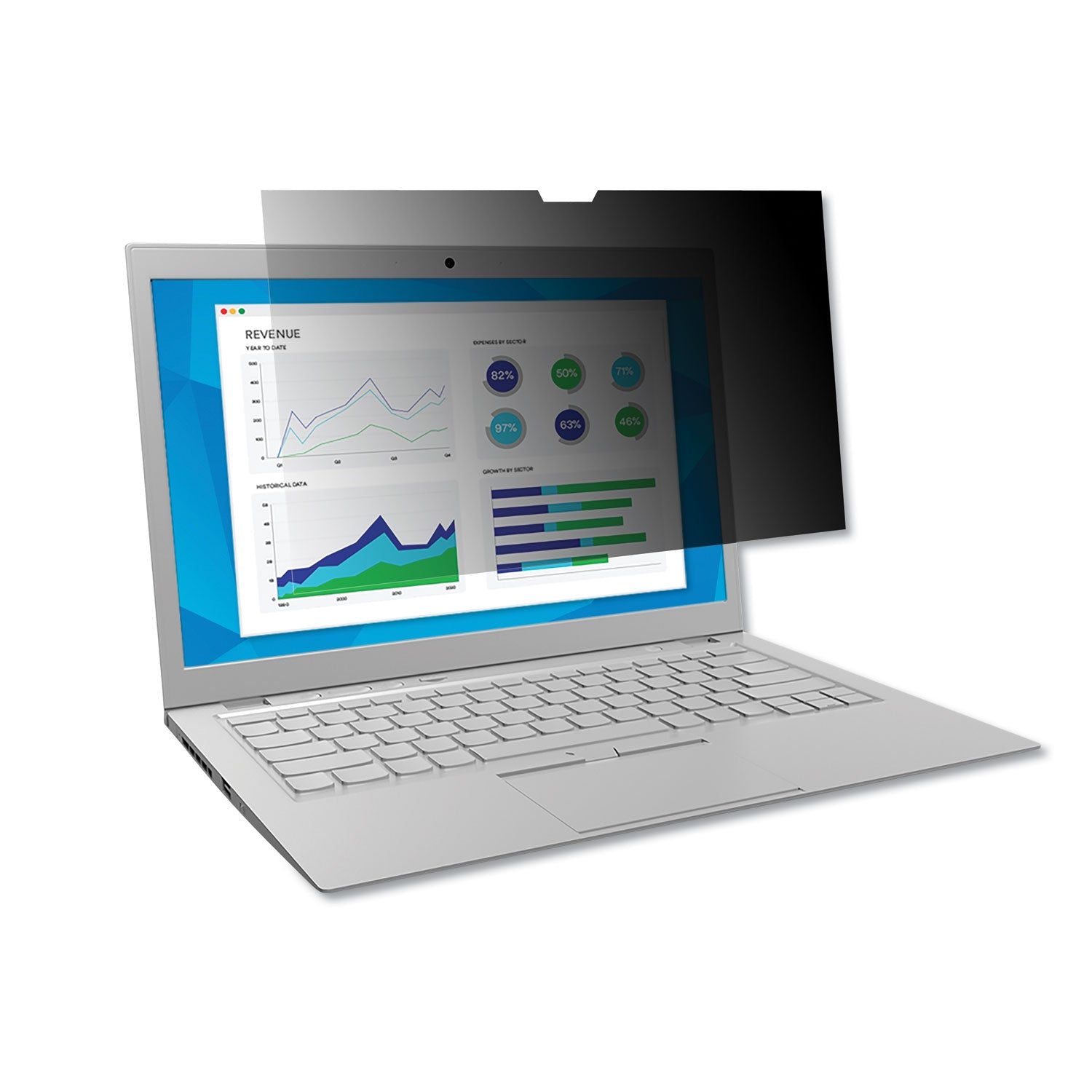 3M™ Frameless Blackout Privacy Filter For 13.3" Widescreen Laptop, 16:9 Aspect Ratio