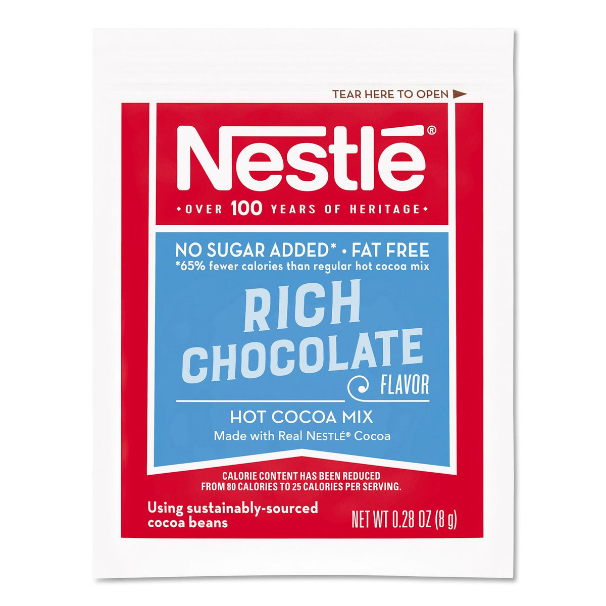 Nestlé® No-Sugar-Added Hot Cocoa Mix Envelopes, Rich Chocolate, 0.28 Oz Packet, 30/box