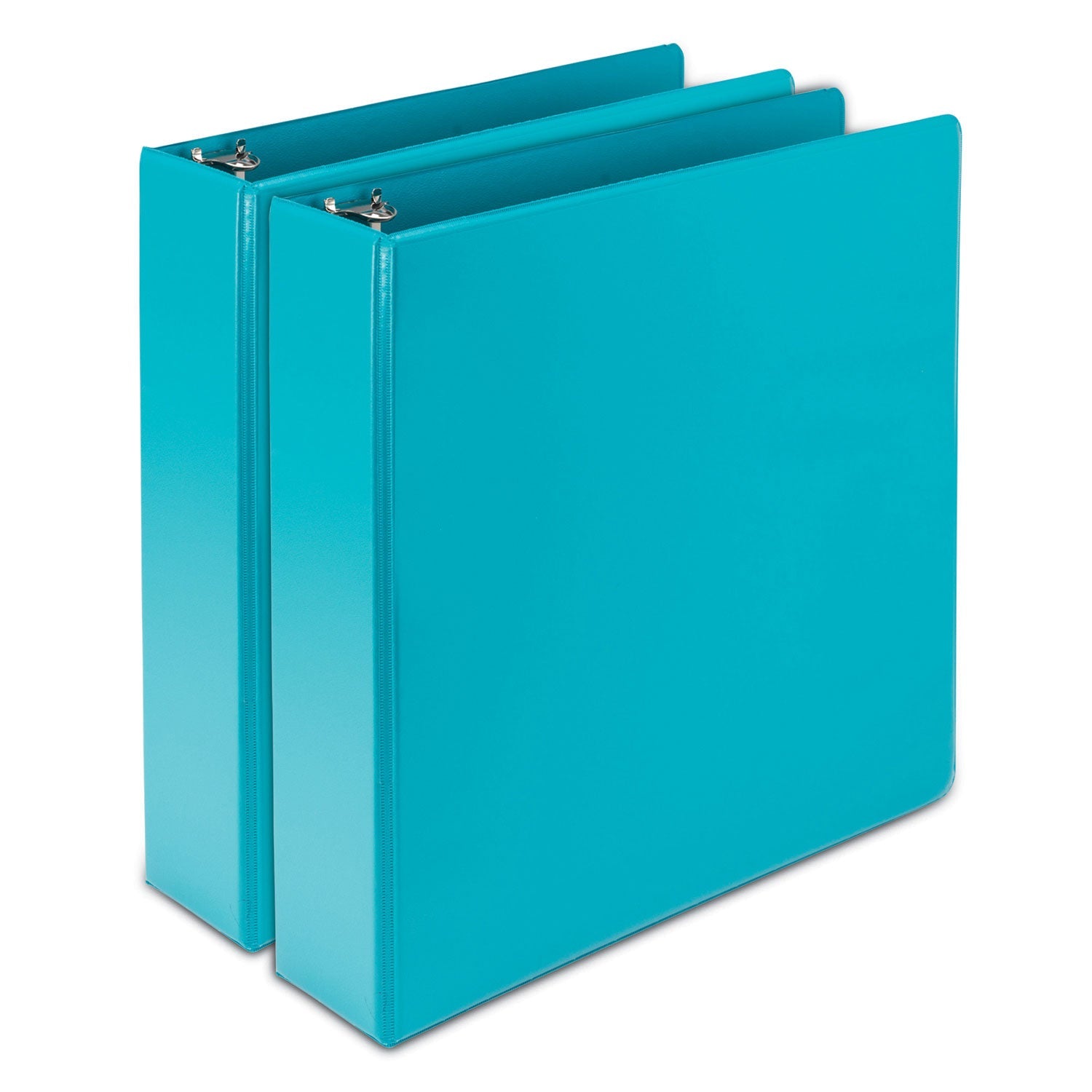 Samsill® Earth's Choice Plant-Based Durable Fashion View Binder, 3 Rings, 2" Capacity, 11 x 8.5, Turquoise, 2/Pack