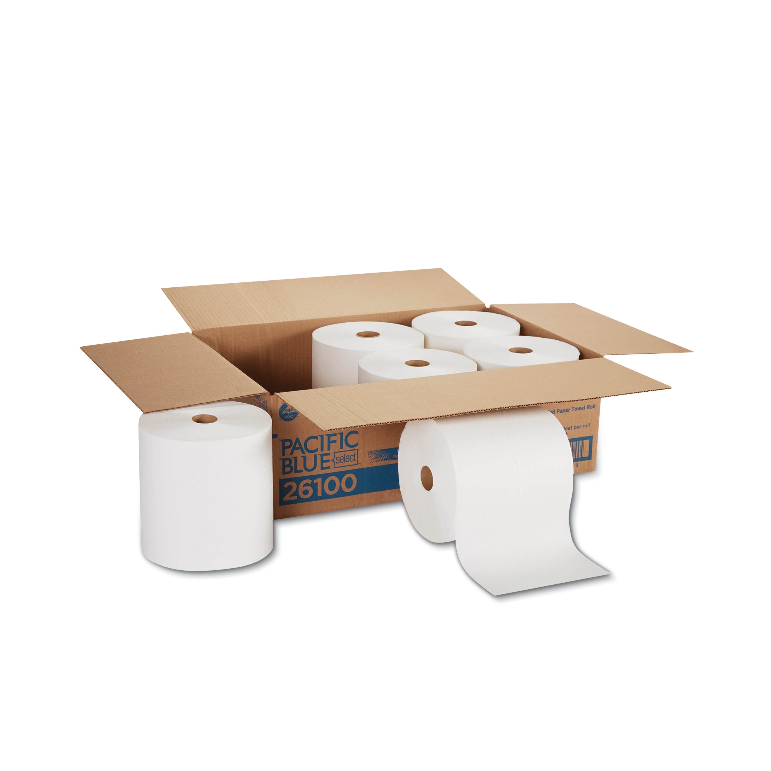 Georgia Pacific® Professional Pacific Blue Basic Nonperf Paper Towels, 1-Ply, 7.78 x 1,000 ft, White, 6 Rolls/Carton