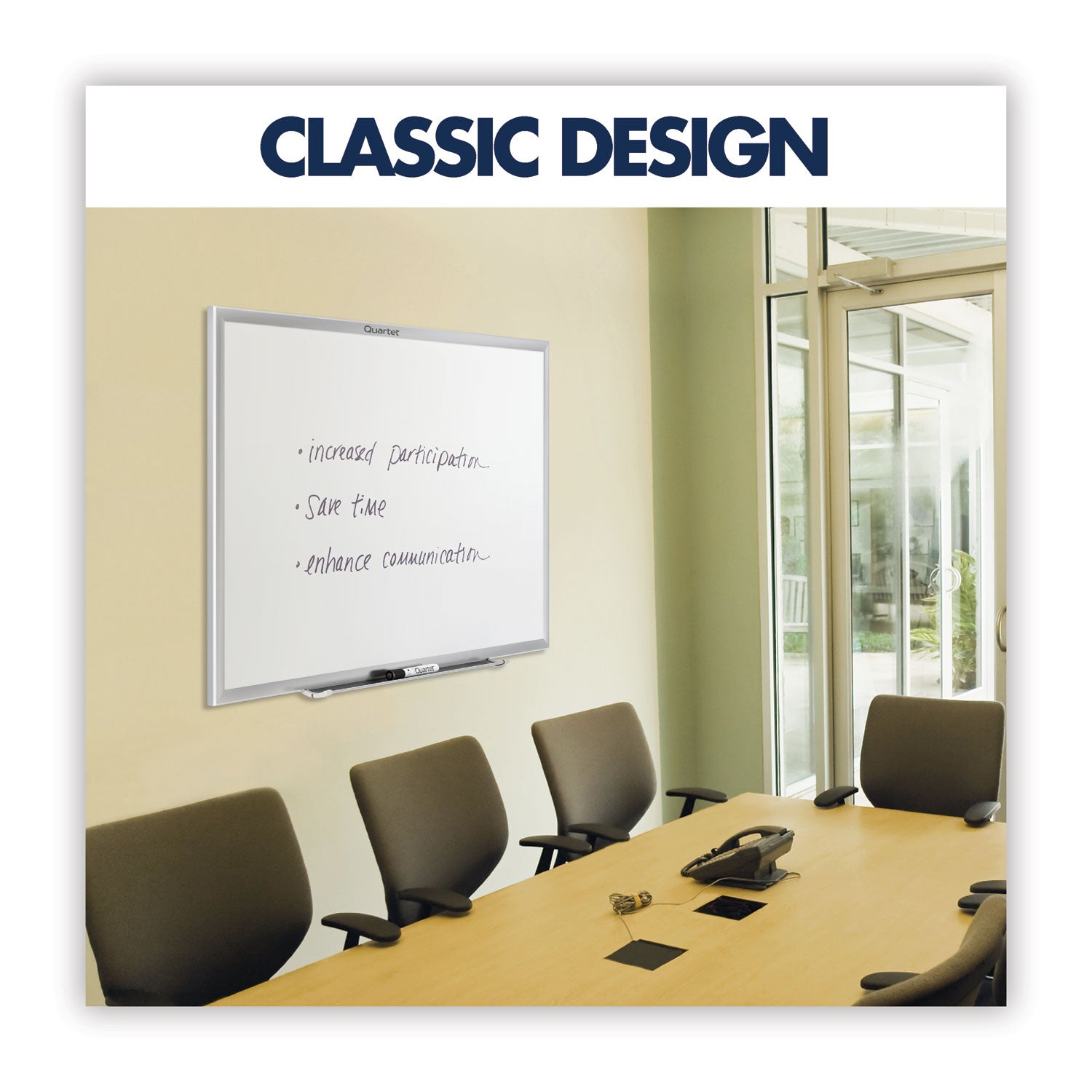 Quartet® Classic Series Total Erase Dry Erase Boards, 72" x 48", White Surface, Anodized Aluminum Frame