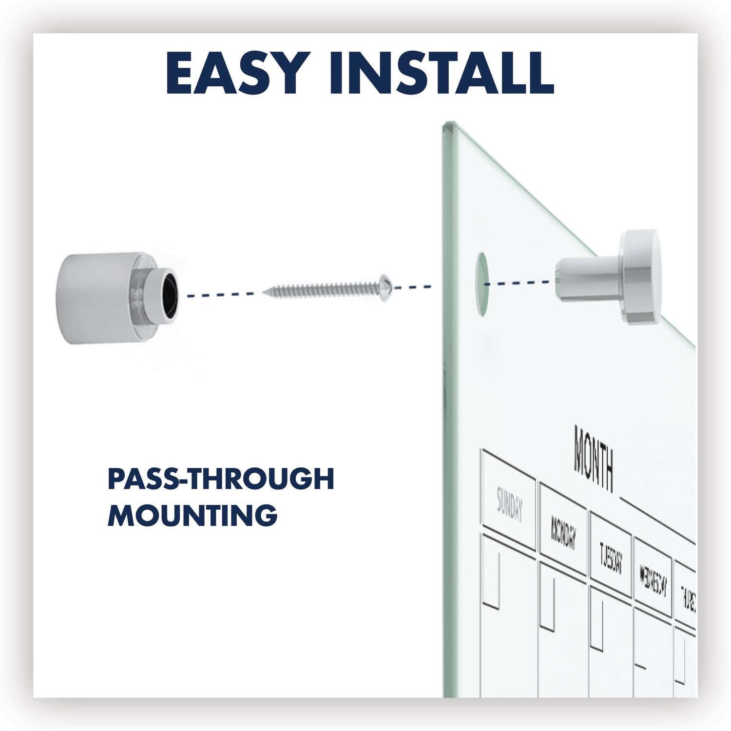 Quartet® Infinity Magnetic Glass Calendar Board, Monthly Planning/Scheduling, 24" x 18", White Surface