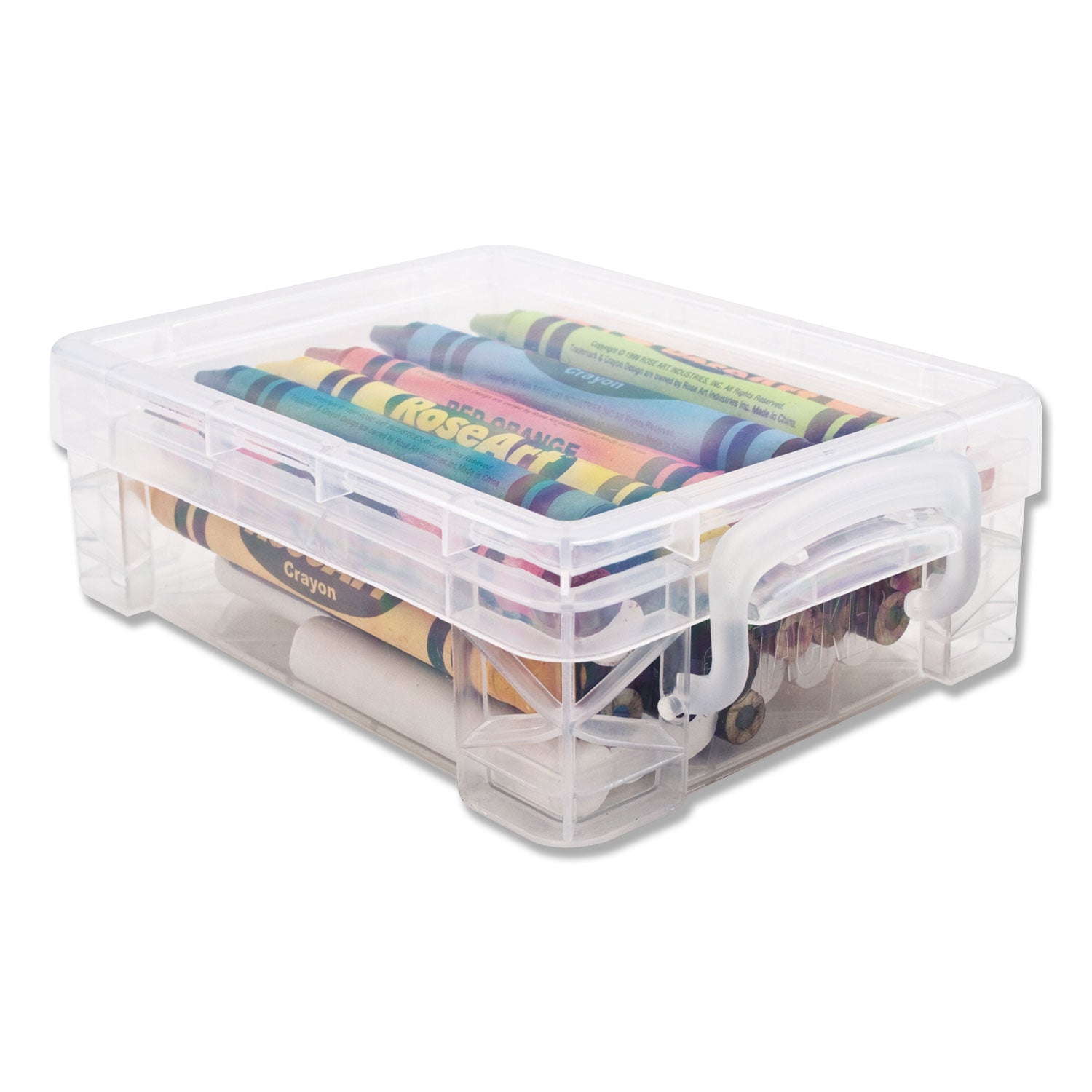 Advantus Super Stacker Crayon Box, 4.75" x 3.5" x 1.6", Clear