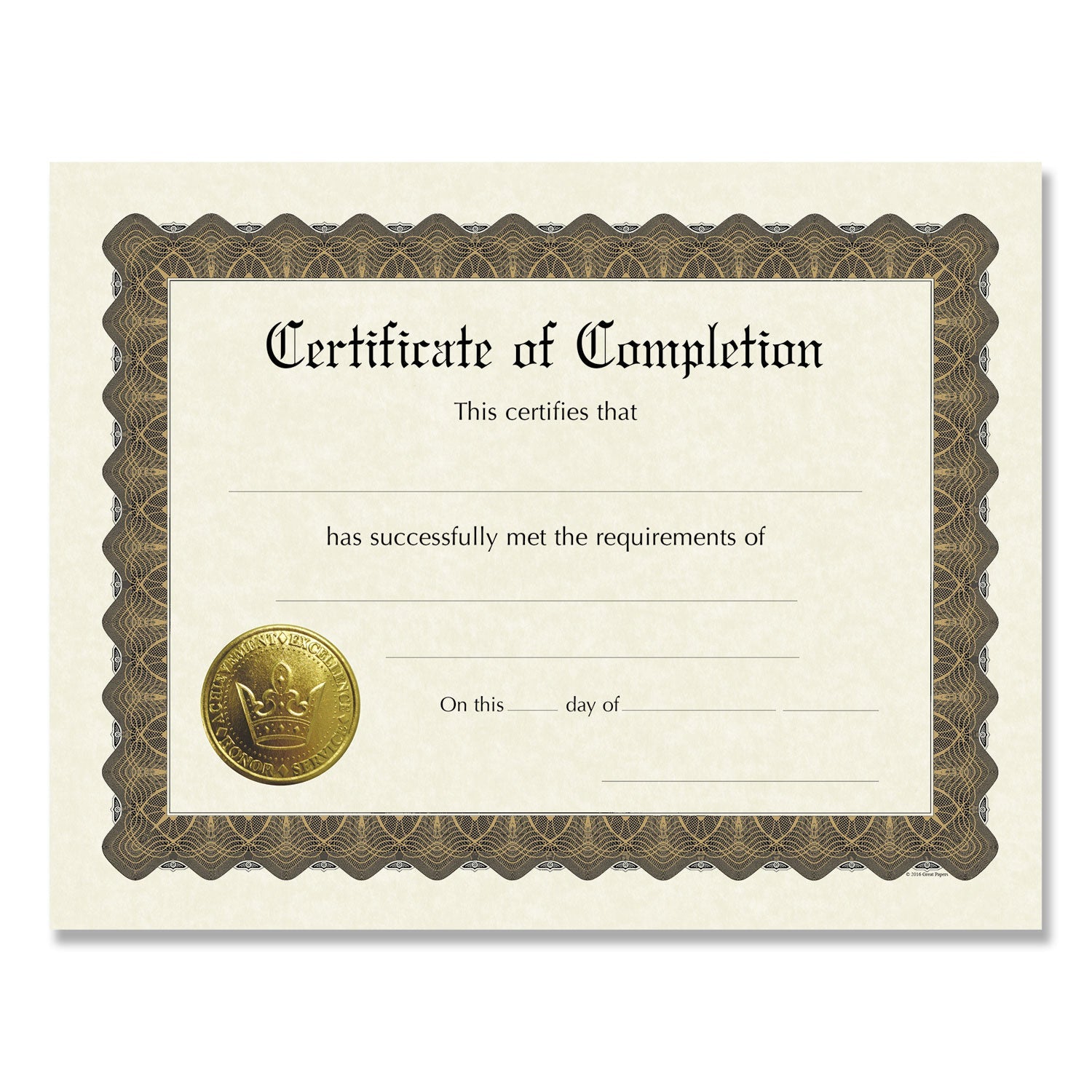 Ready-To-Use Completion Certificates | 6-Pack
