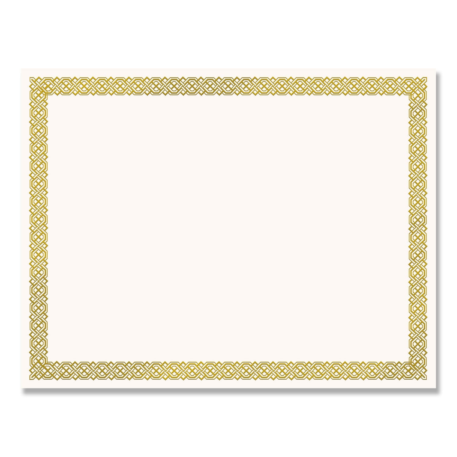 Great Papers!® Foil Border Certificates, 8.5 X 11, Ivory/gold With Braided Gold Border, 12/pack