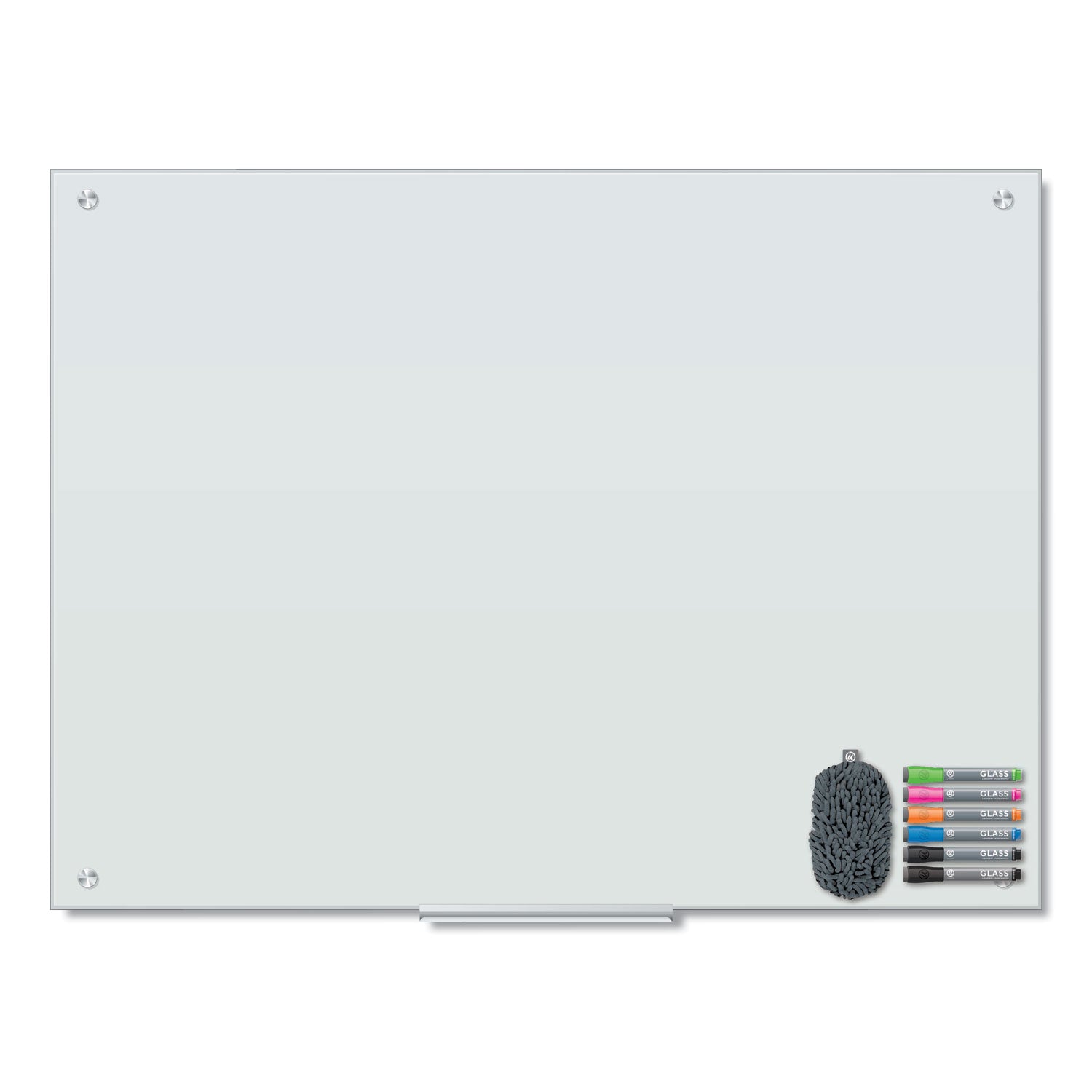 U Brands Magnetic Glass Dry Erase Board Value Pack, 48" x 36" (Actual Size: 47" x 35"), Frosted White Surface