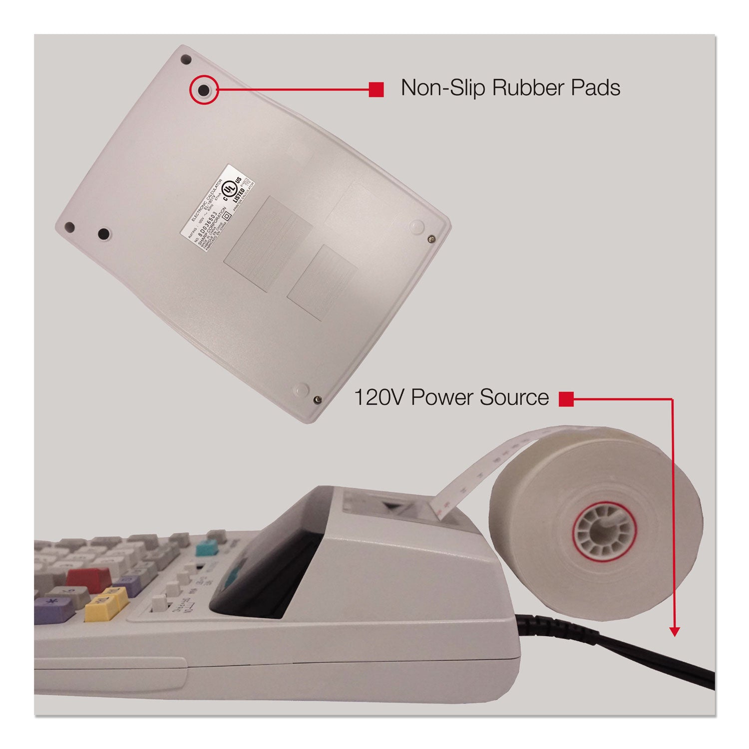 Sharp® El-1801v Two-Color Printing Calculator, Black/red Print, 2.1 Lines/sec