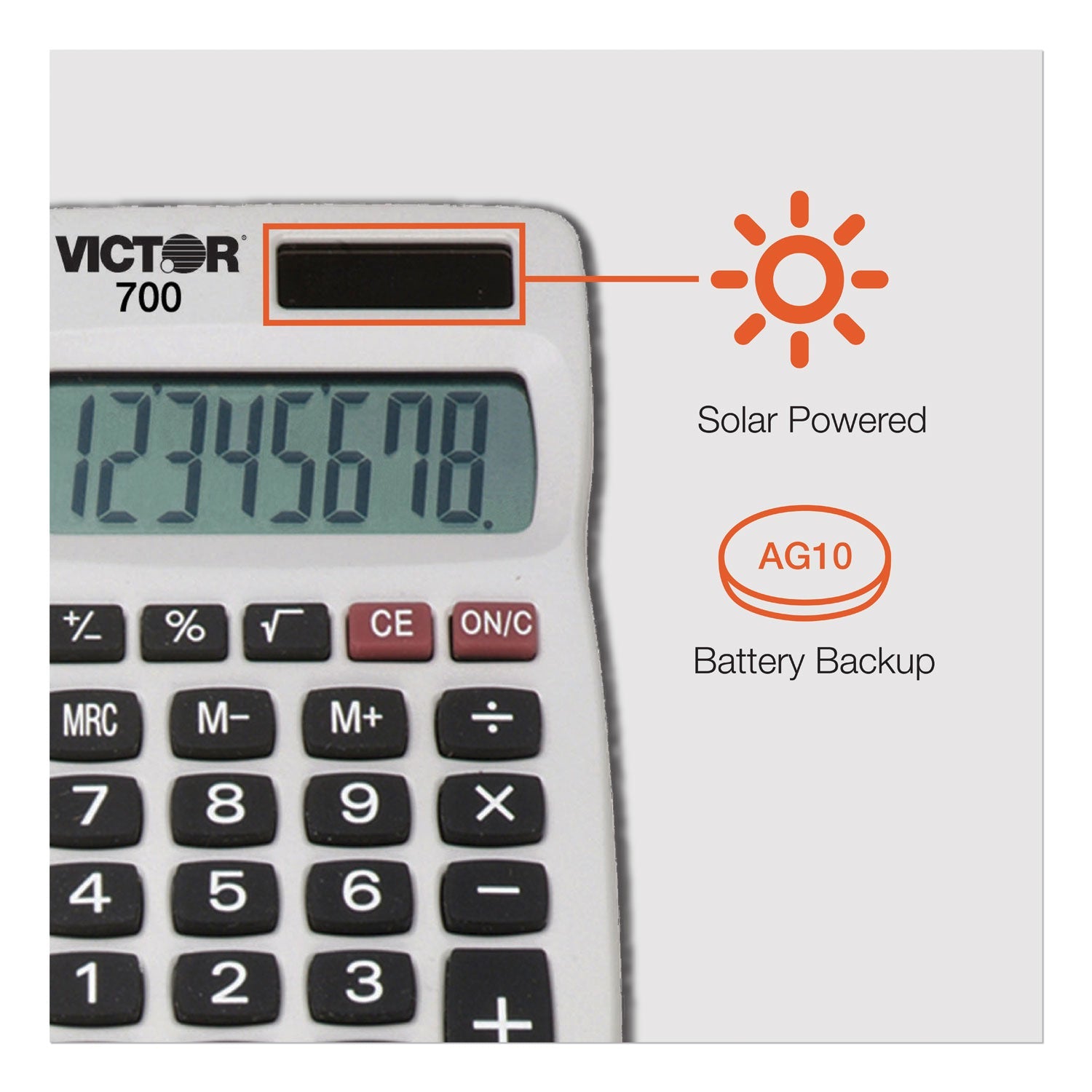 Victor® 700 Pocket Calculator, 8-Digit Lcd