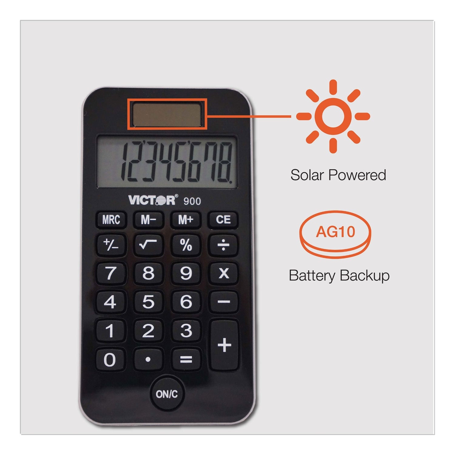 Victor® 900 Antimicrobial Pocket Calculator, 8-Digit Lcd