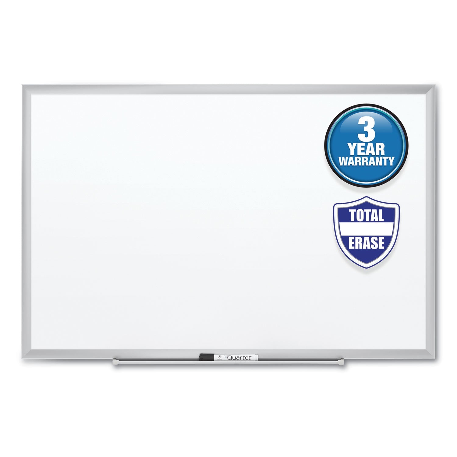 Quartet® Classic Series Total Erase Dry Erase Boards, 36" x 24", White Surface, Anodized Aluminum Frame