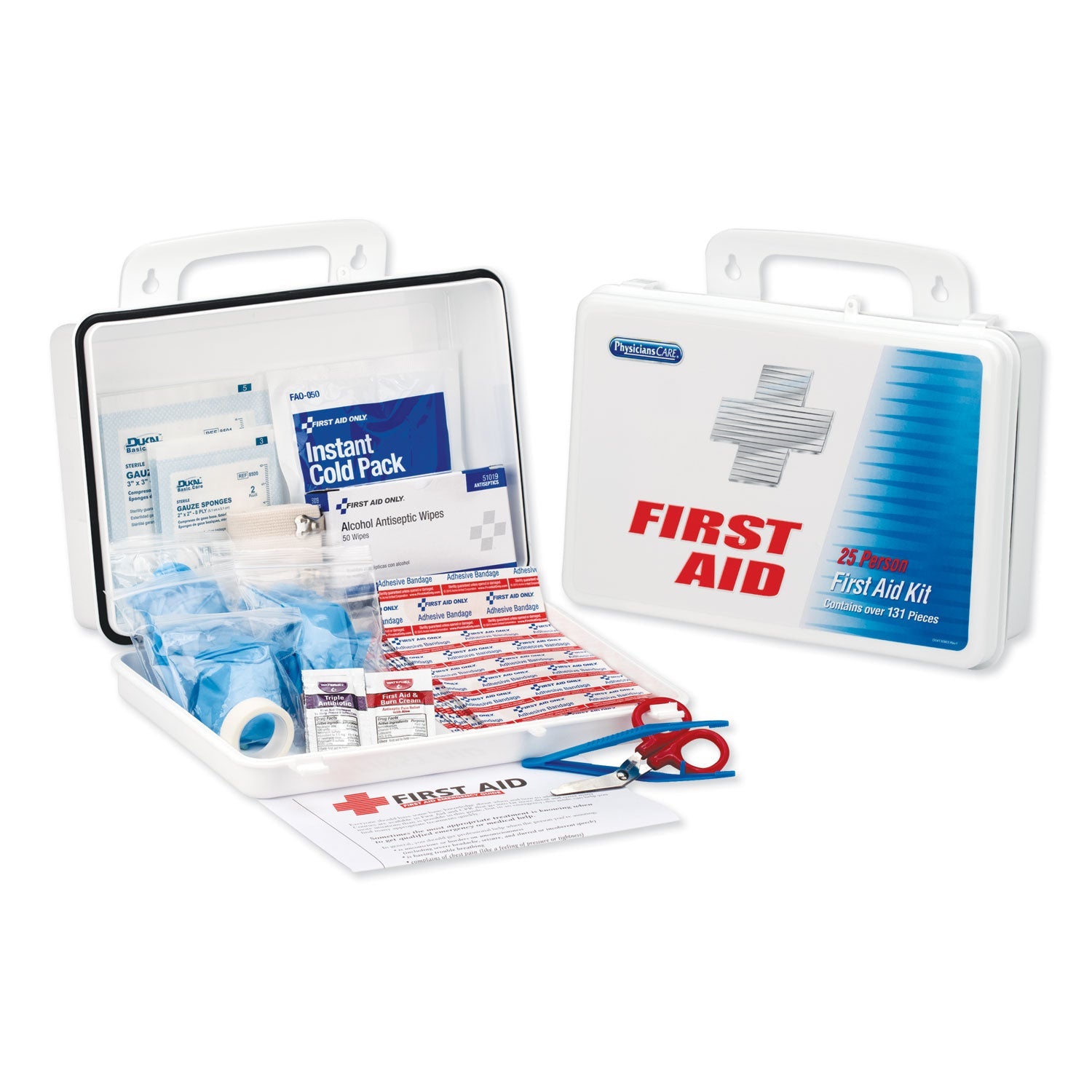 PhysiciansCare® by First Aid Only® Office First Aid Kit, For Up To 25 People, 131 Pieces, Plastic Case - Bloom Skins