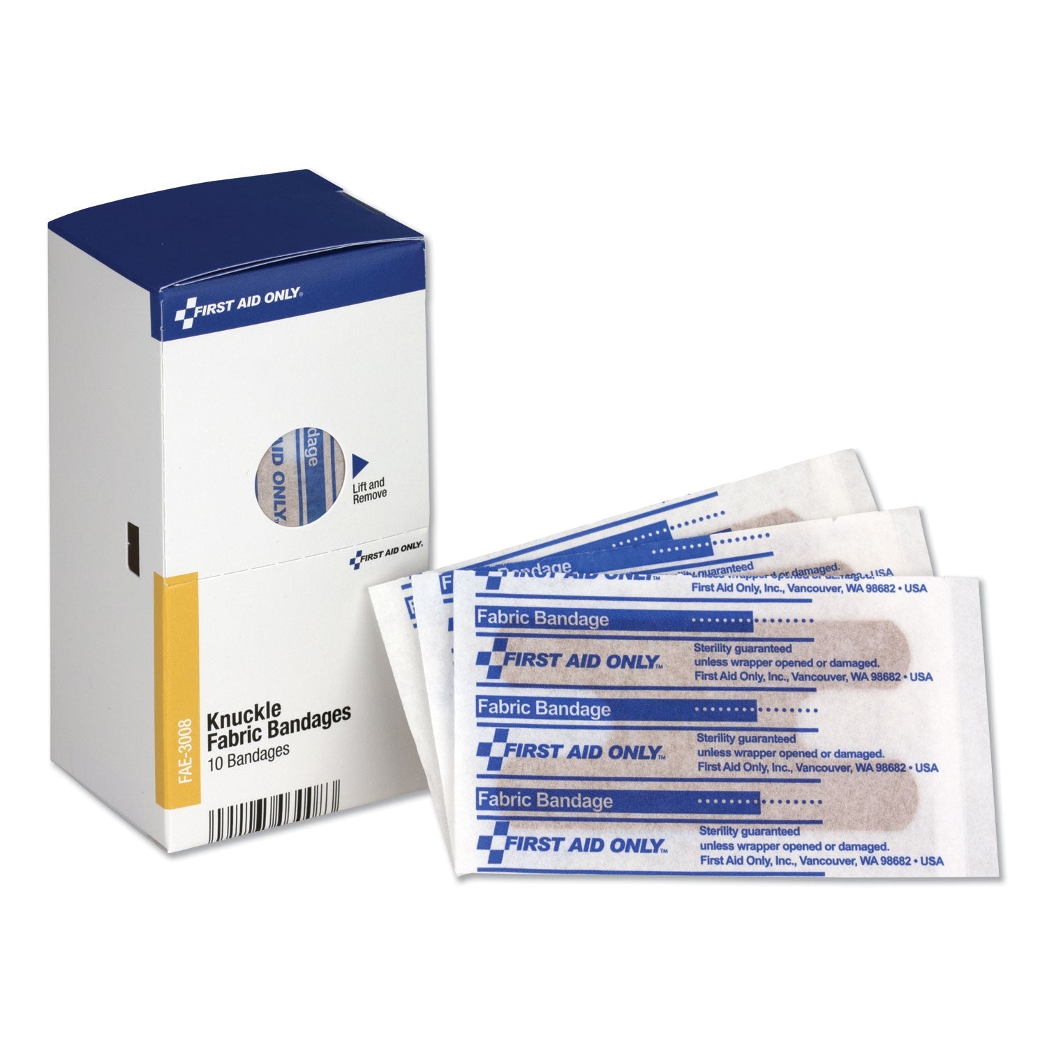 First Aid Only™ Knuckle Bandages, Individually Sterilized, 10/box