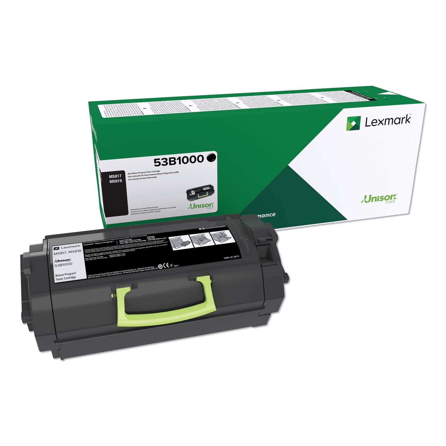 Lexmark™ 53b1000 Unison Toner, 11,000 Page-Yield, Black