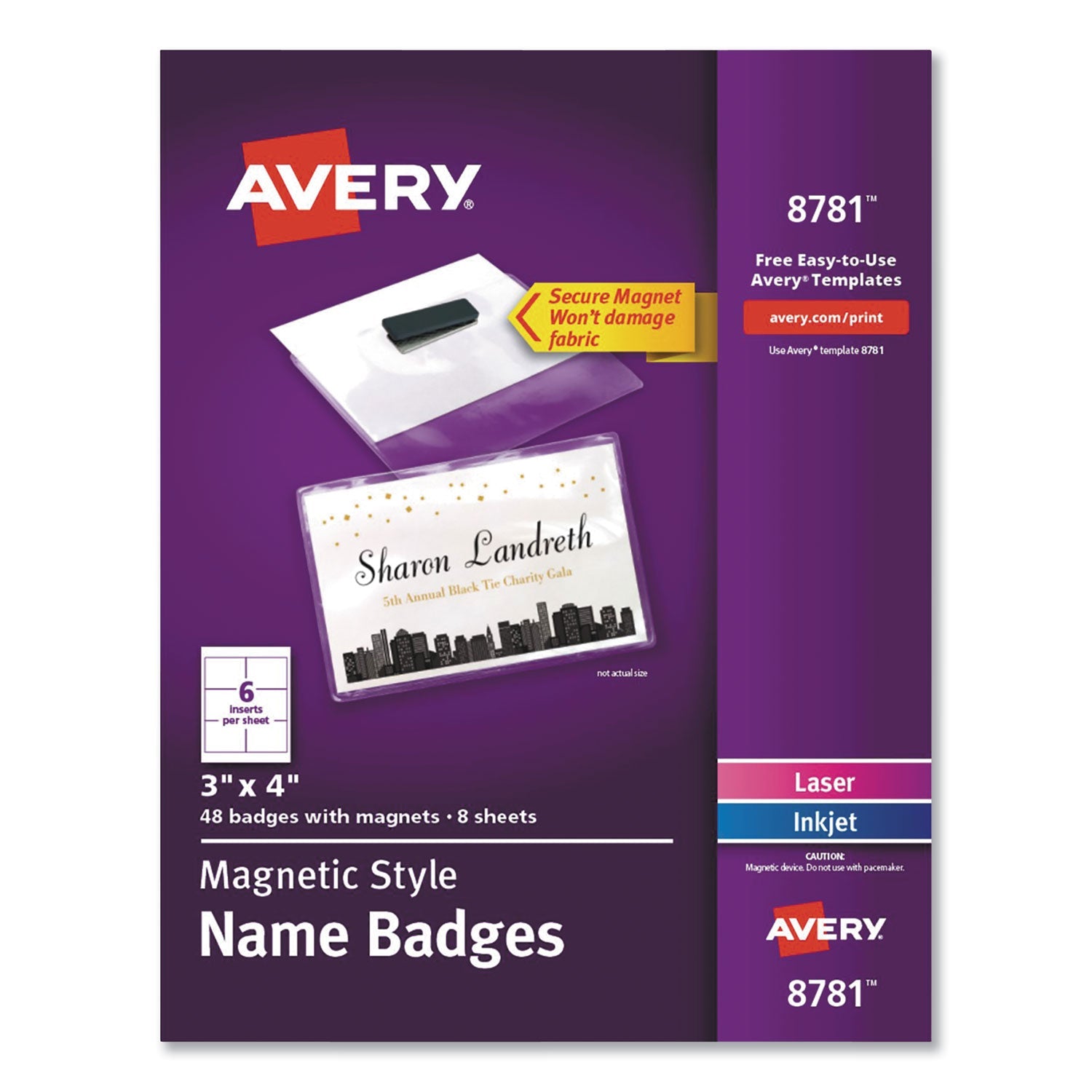 Magnetic Style Name Badge Kit | 4" x 3" | 48-Pack
