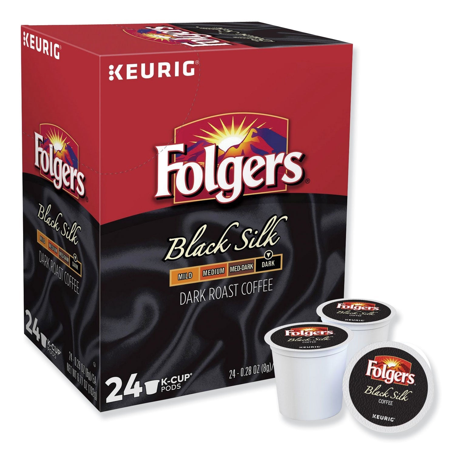 Folgers Gourmet Black Silk Coffee K-Cups | 24/Box