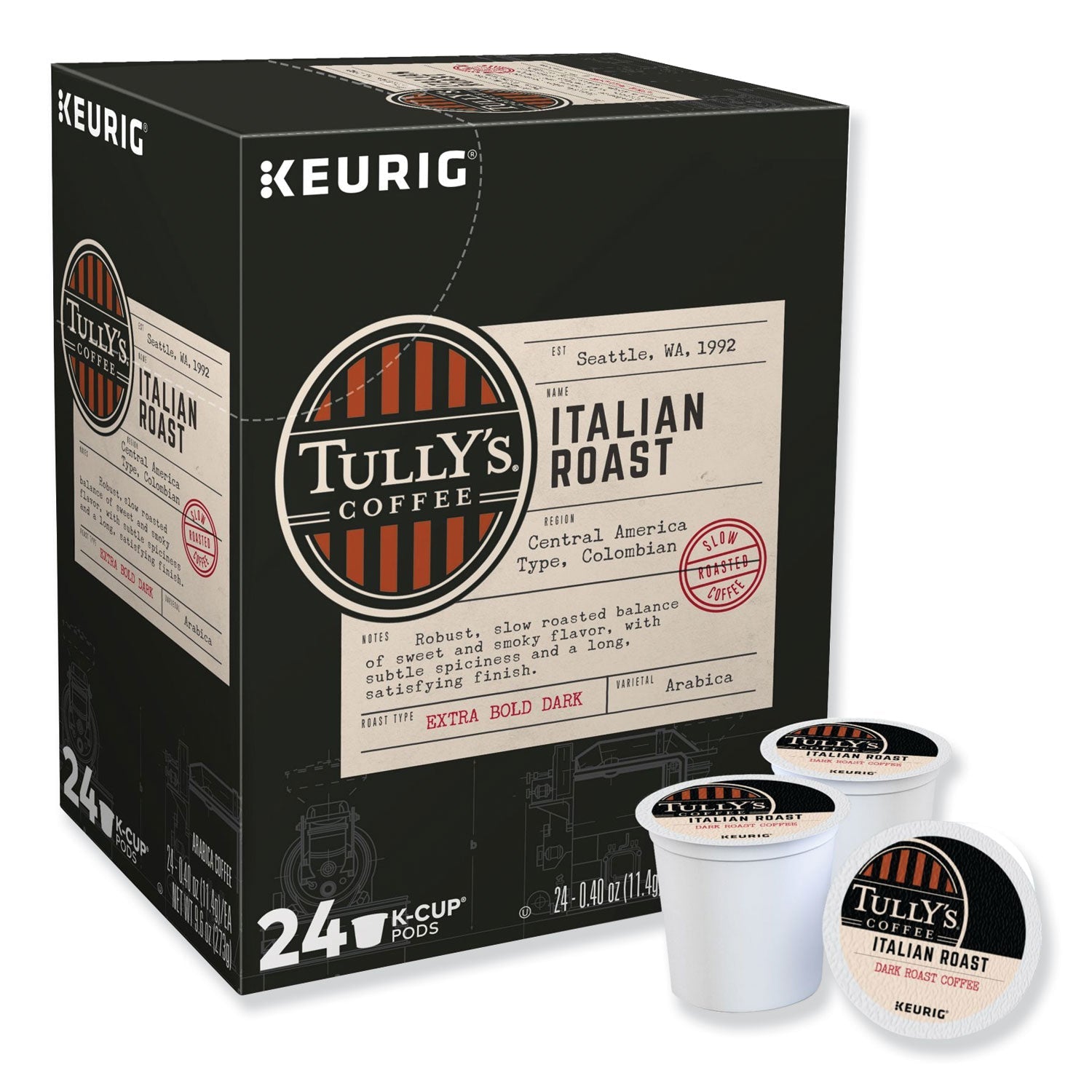 Tully's Italian Roast Coffee K-Cups | 24-Count
