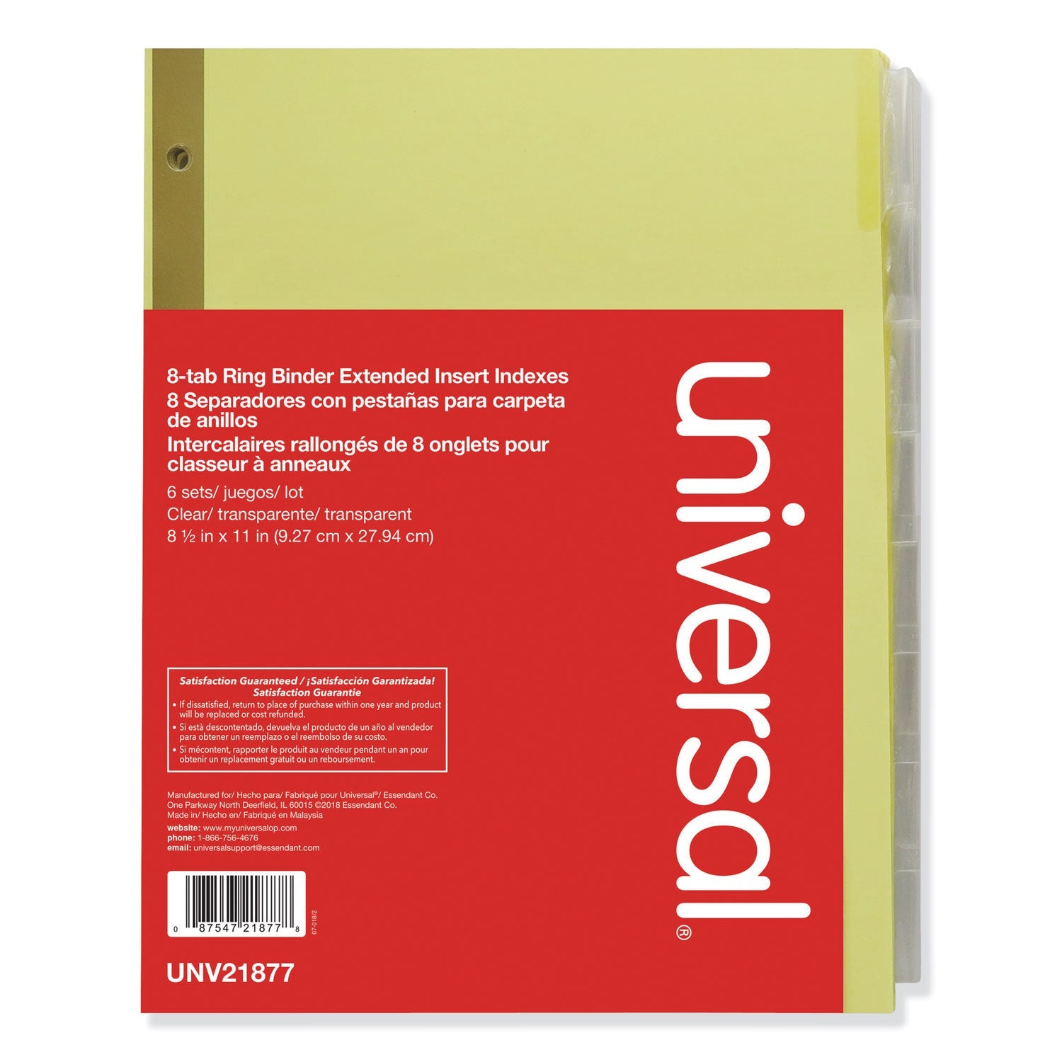 Deluxe Extended Insertable Tab Indexes | 8-Tab