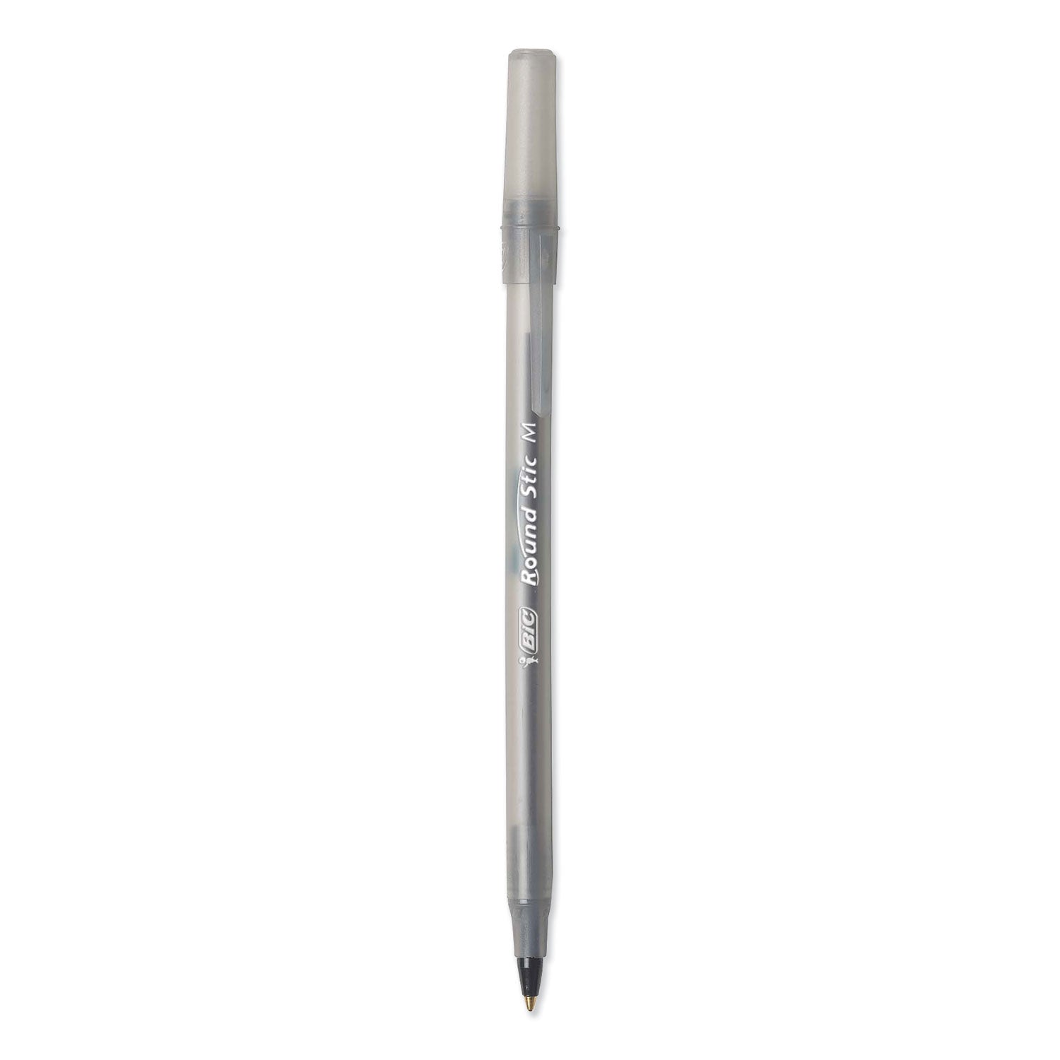 BIC® Round Stic Xtra Life Ballpoint Pen Xtra Value Pack, Stick, Medium 1 mm, Black Ink, Translucent Frost Barrel, 240/Carton