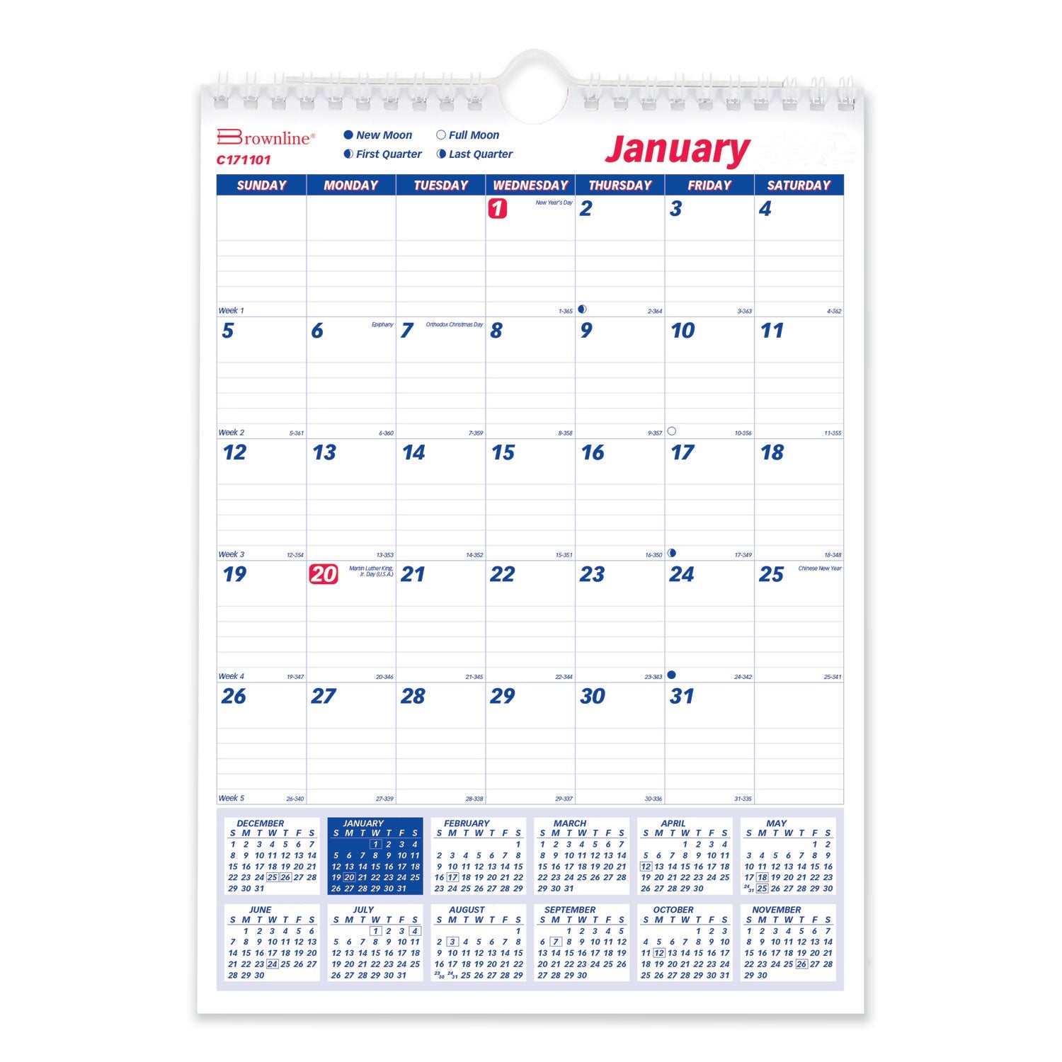 Twin-Wirebound Wall Calendar | 8x11 2025