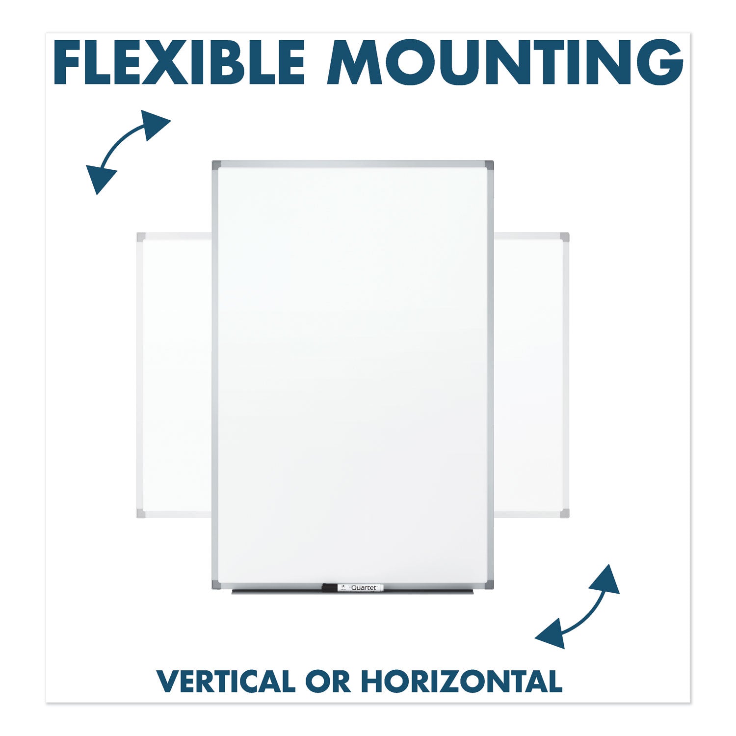 Mead® Dry Erase Board with Aluminum Frame, 72" x 48", White Surface, Satin Aluminum Frame