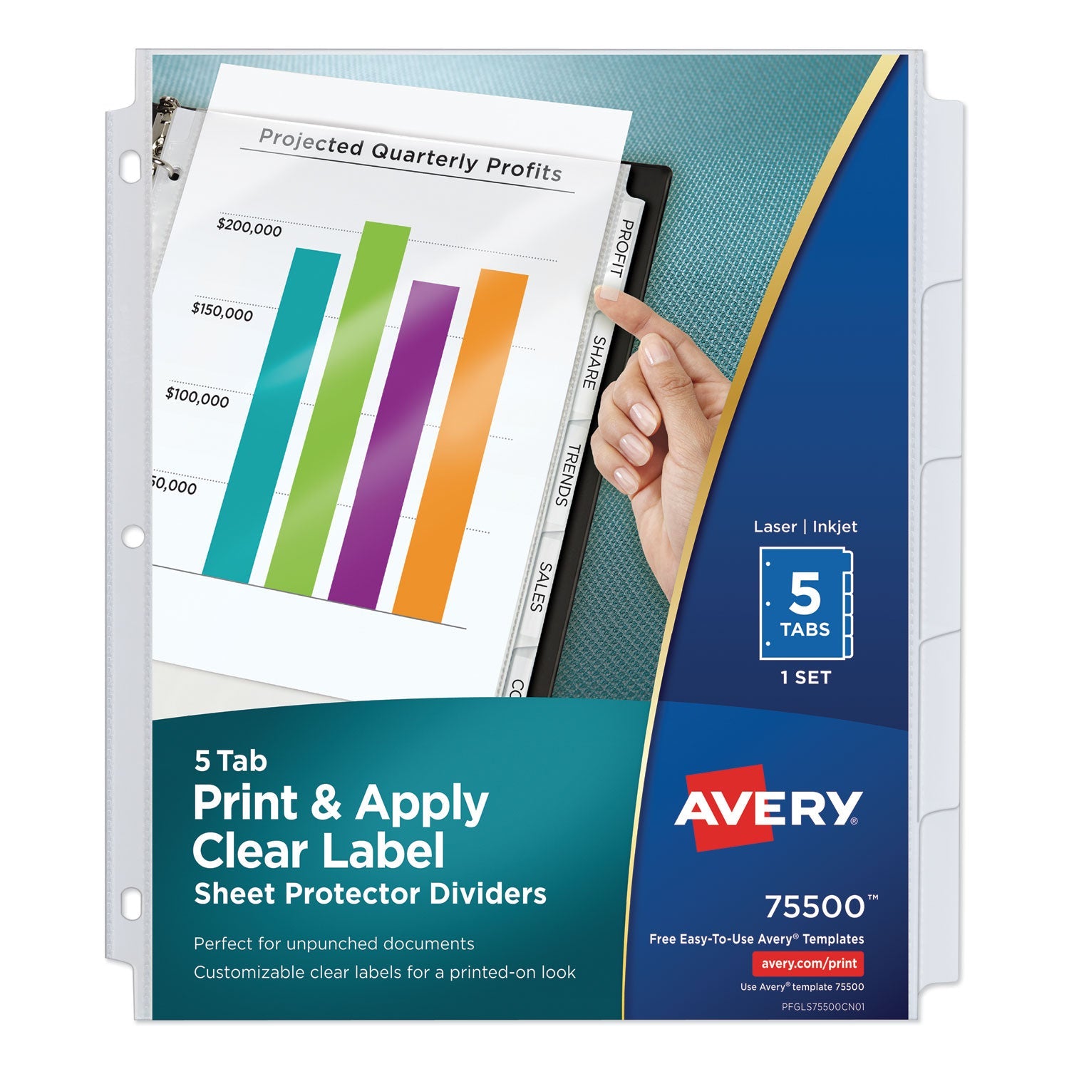 Clear Label Sheet Protector Dividers | 5-Tab Set