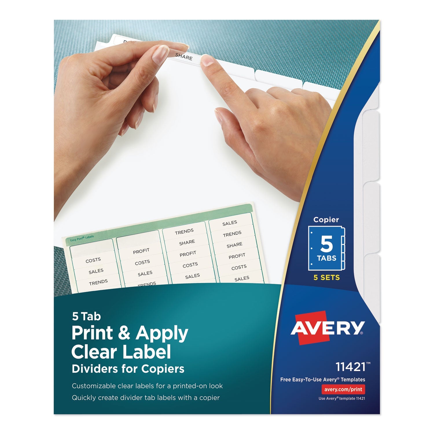 Clear Label Dividers | Copiers | 5-Tab, 5 Sets