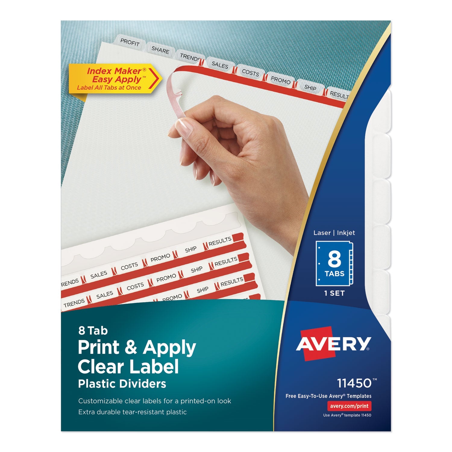 Clear Label Plastic Dividers | 8-Tab | 1 Set