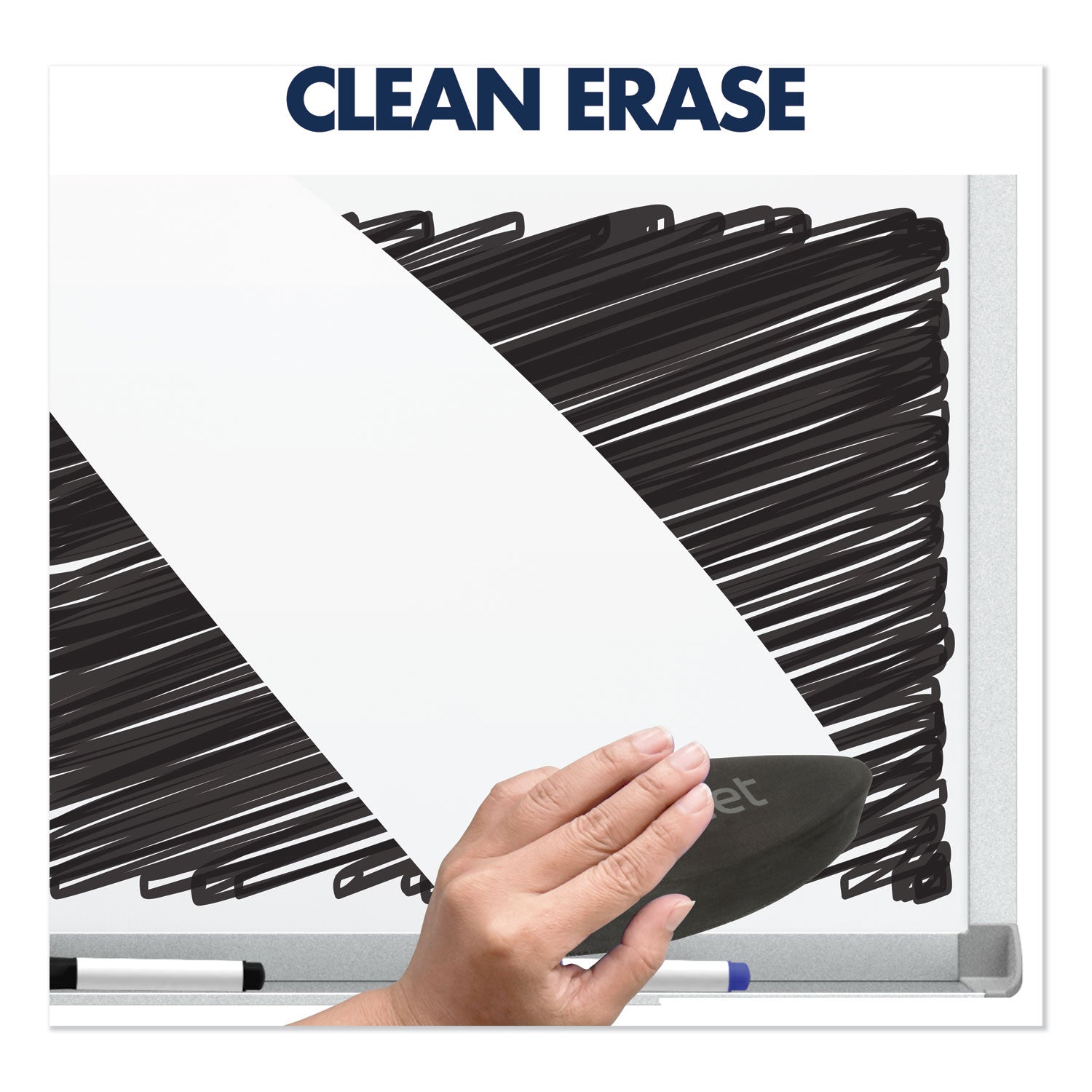 Quartet® Porcelain Magnetic Whiteboard, 72" x 48", White Surface, Satin Aluminum Frame