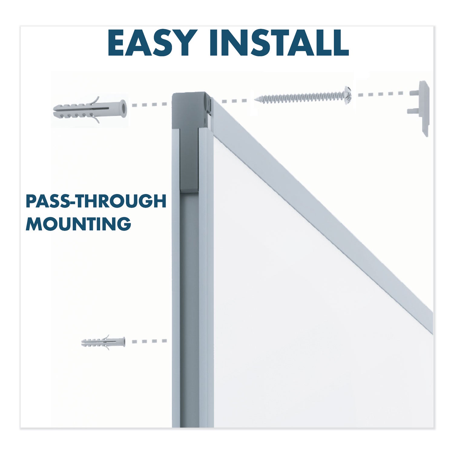Mead® Dry Erase Board with Aluminum Frame, 36" x 24", White Surface, Satin Aluminum Frame
