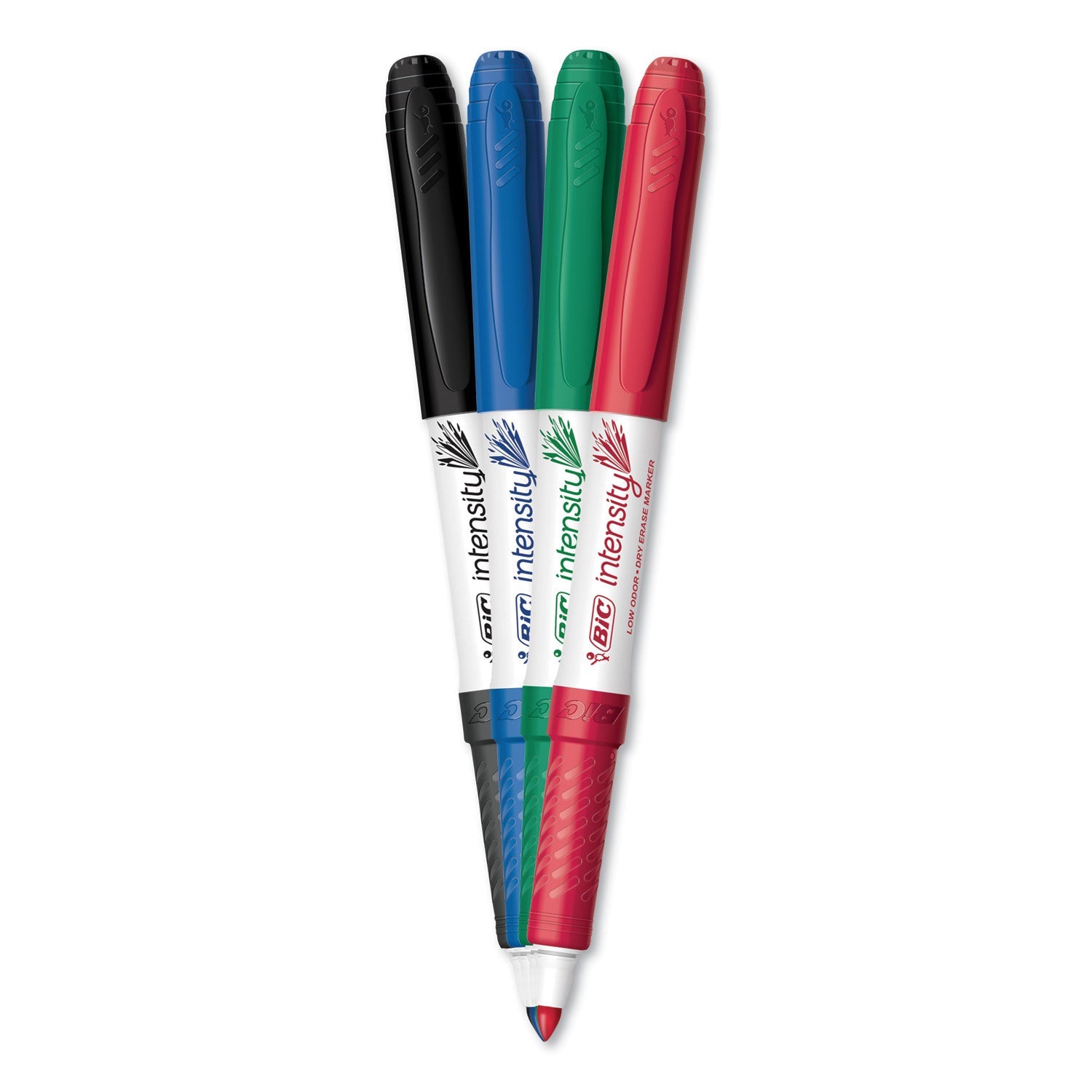BIC® Intensity Low Odor Fine Point Dry Erase Marker, Fine Bullet Tip, Assorted Colors, 4/set