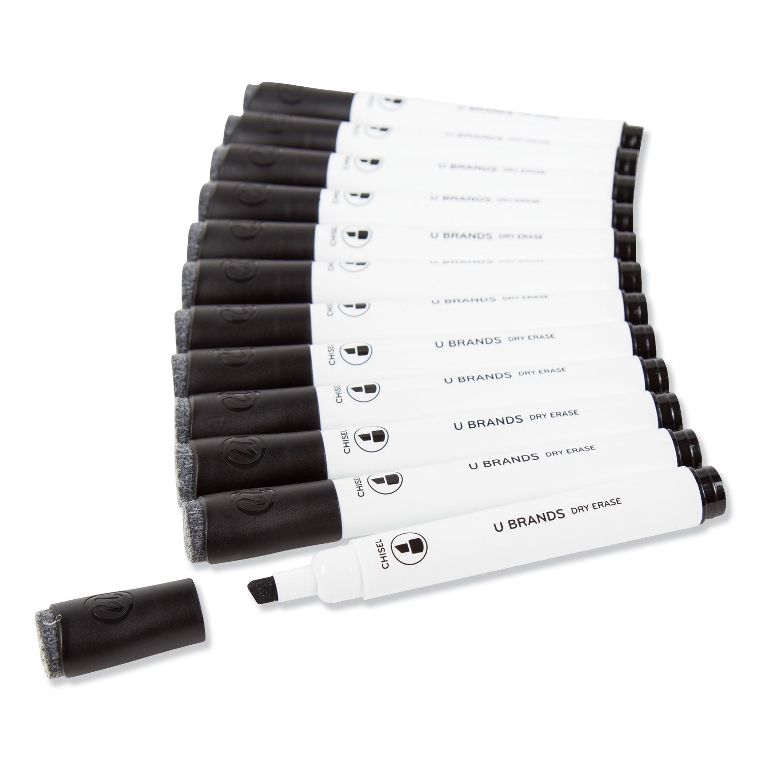 U Brands Low-Odor Dry-Erase Markers | Black