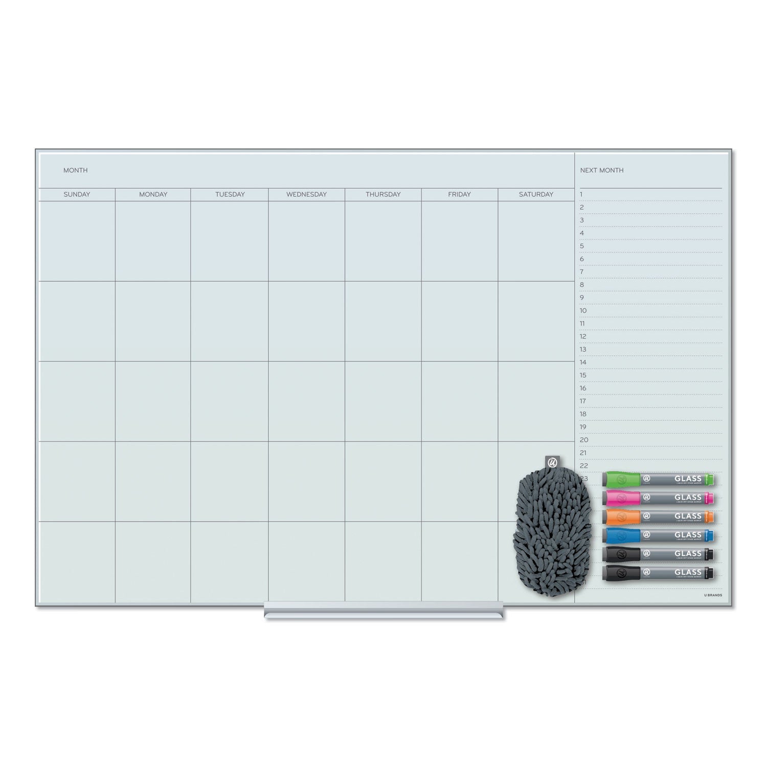 Floating Glass Dry Erase Calendar | 36x24