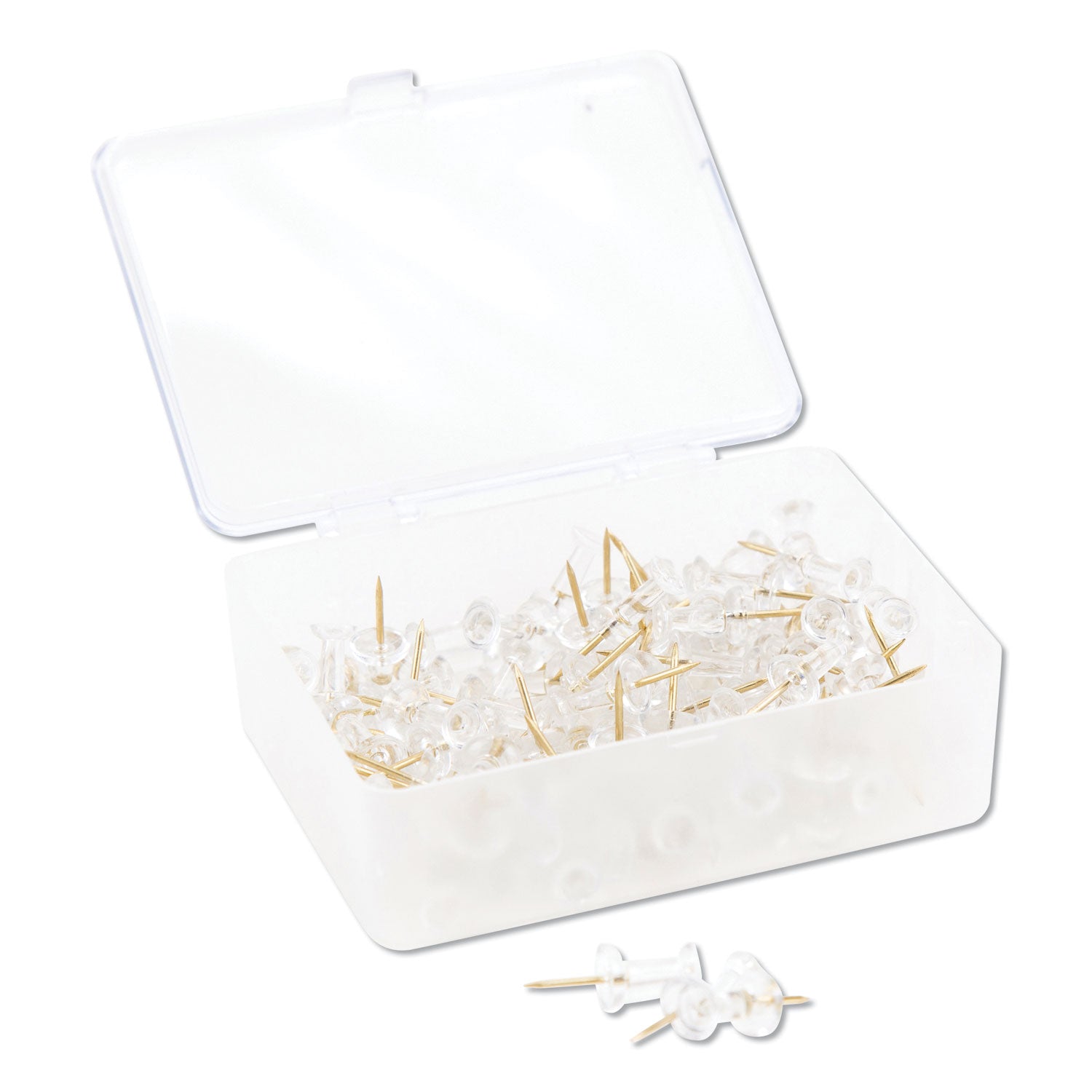 Standard Push Pins | Clear/Gold 100-Pack