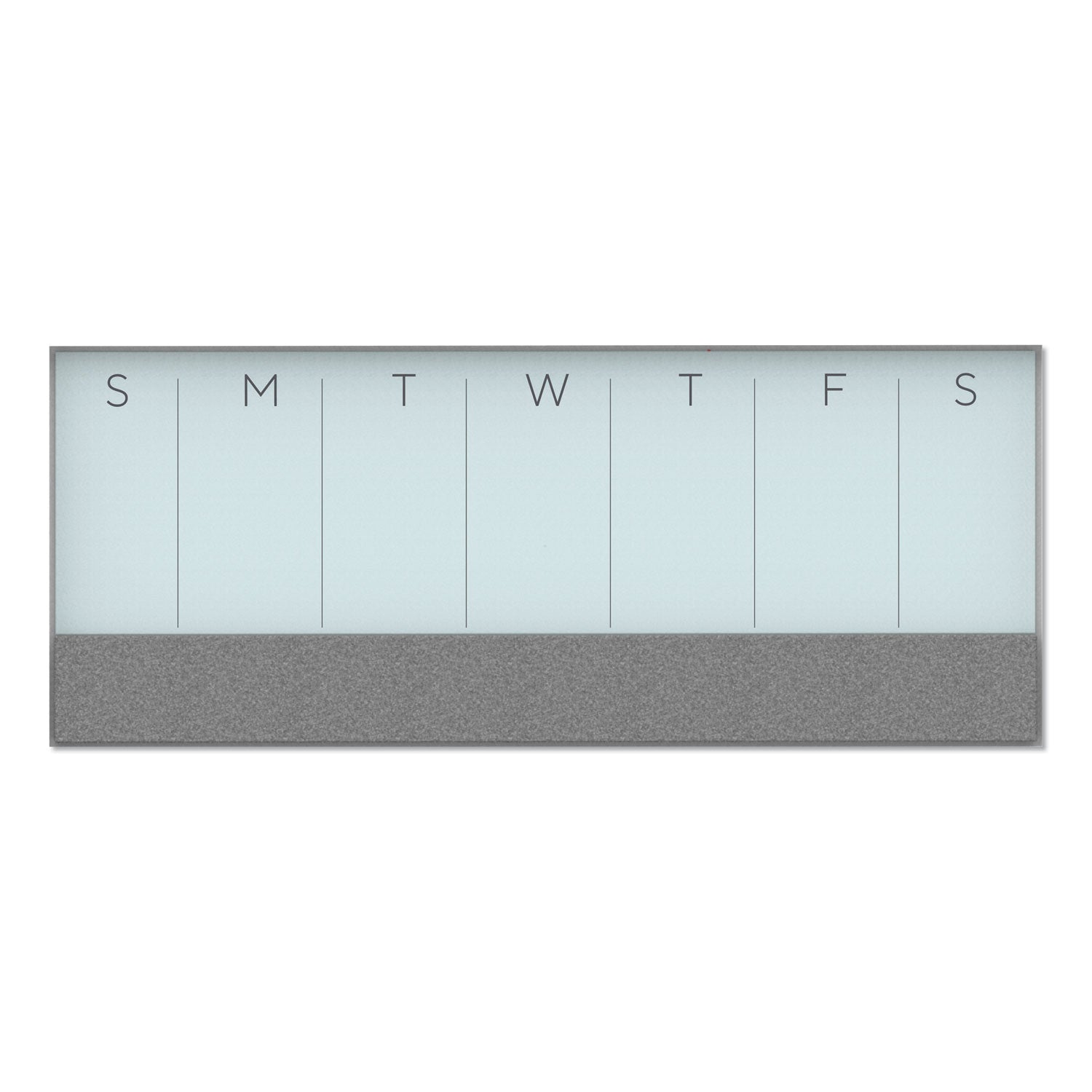 U Brands 3N1 Magnetic Glass Dry Erase Combo Board, Weekly Planning, 36 x 25 (Actual Size: 36 x 15.25), Gray/White Surface, White Frame