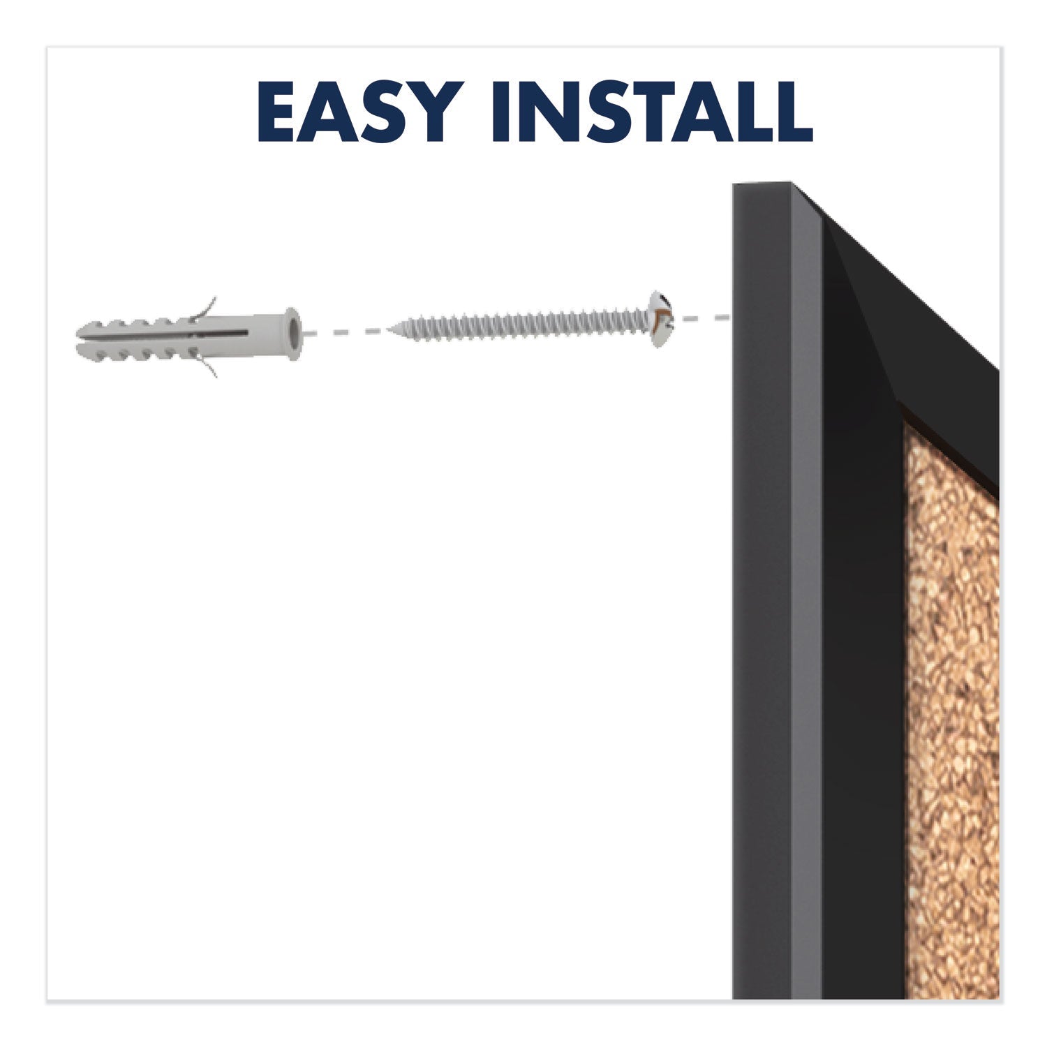 Quartet® Classic Series Cork Bulletin Board, 48" x 36", Tan Surface, Black Aluminum Frame