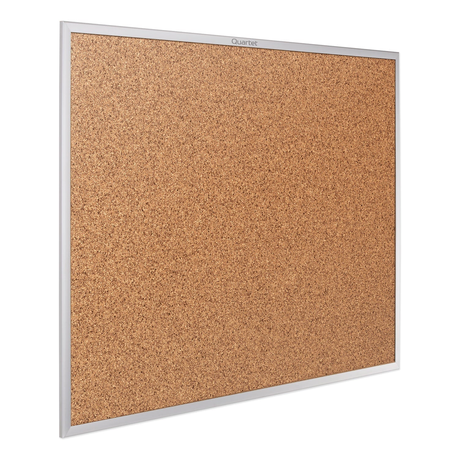 Quartet® Classic Series Cork Bulletin Board, 36" x 24", Tan Surface, Anodized Aluminum Frame
