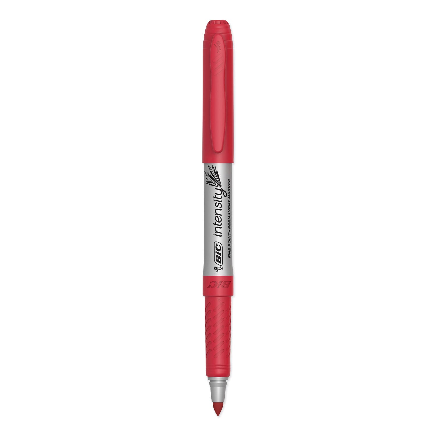 BIC® Intensity Fine Tip Permanent Marker, Fine Bullet Tip, Rambunctious Red, Dozen